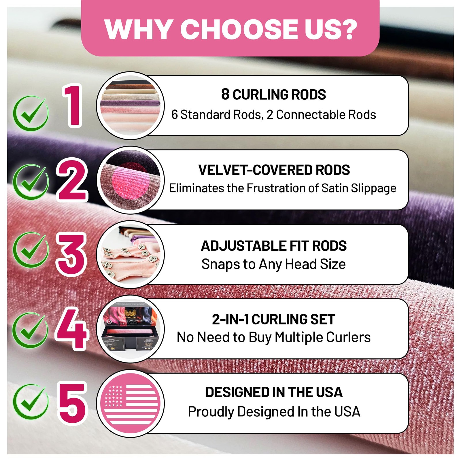 13-in-1 Heatless Curls Overnight,8 PCS Overnight Blowout Extra Long