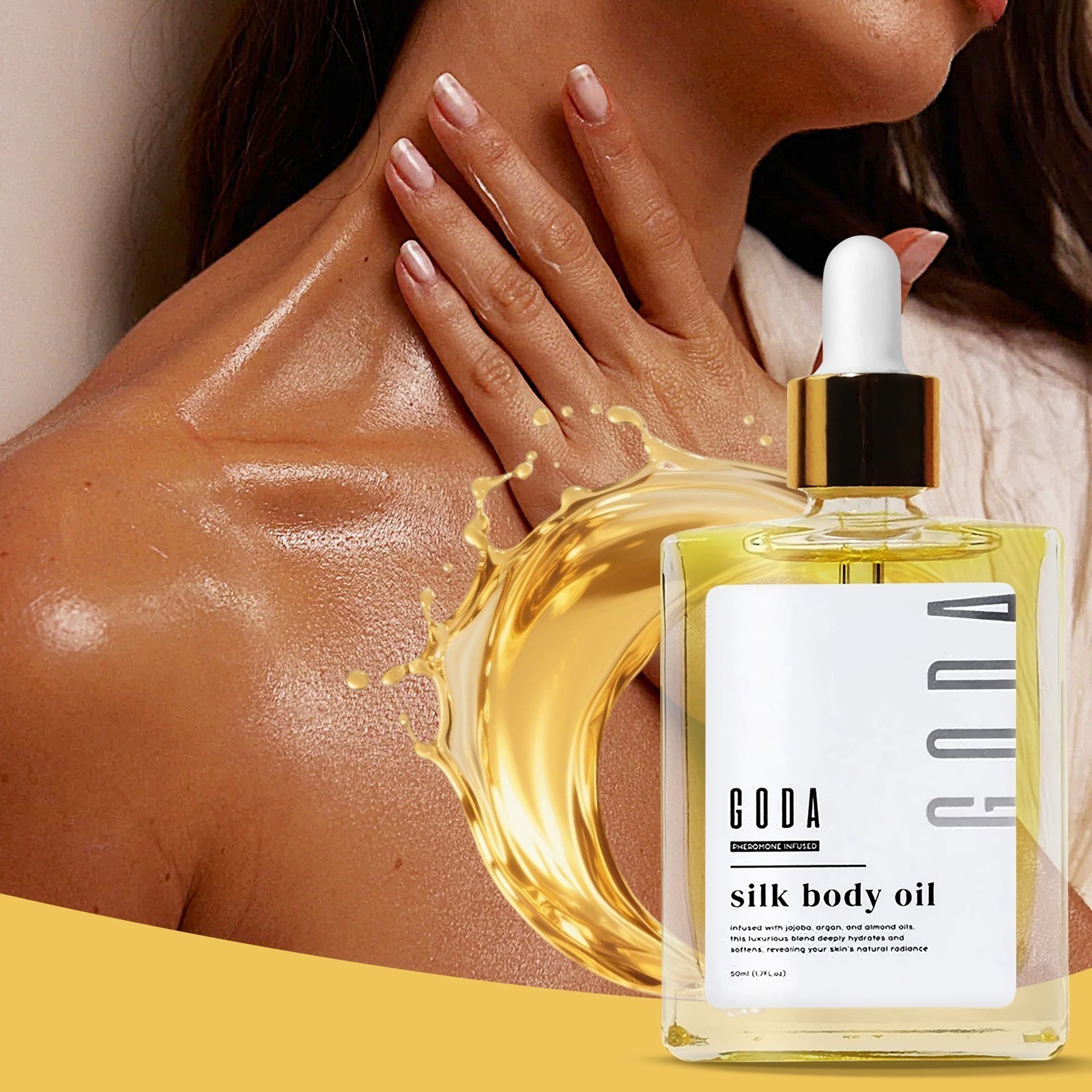 GODA Silk Body Oil Women Firming Anti Aging Moisturizing Formula Shower Oil 50ml