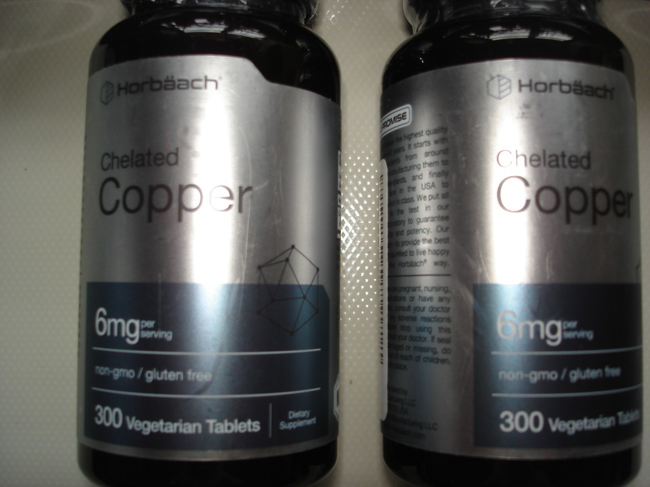 Chelated Copper | 6 mg | 300 Tablets | Vegetarian, Non-GMO | by Horbaach