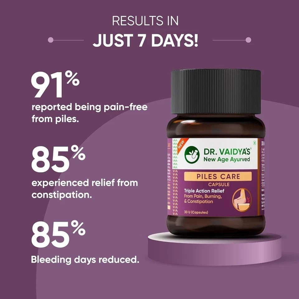 Dr. Vaidya Piles Care Capsules | 30 Capsules, Pack of 1
