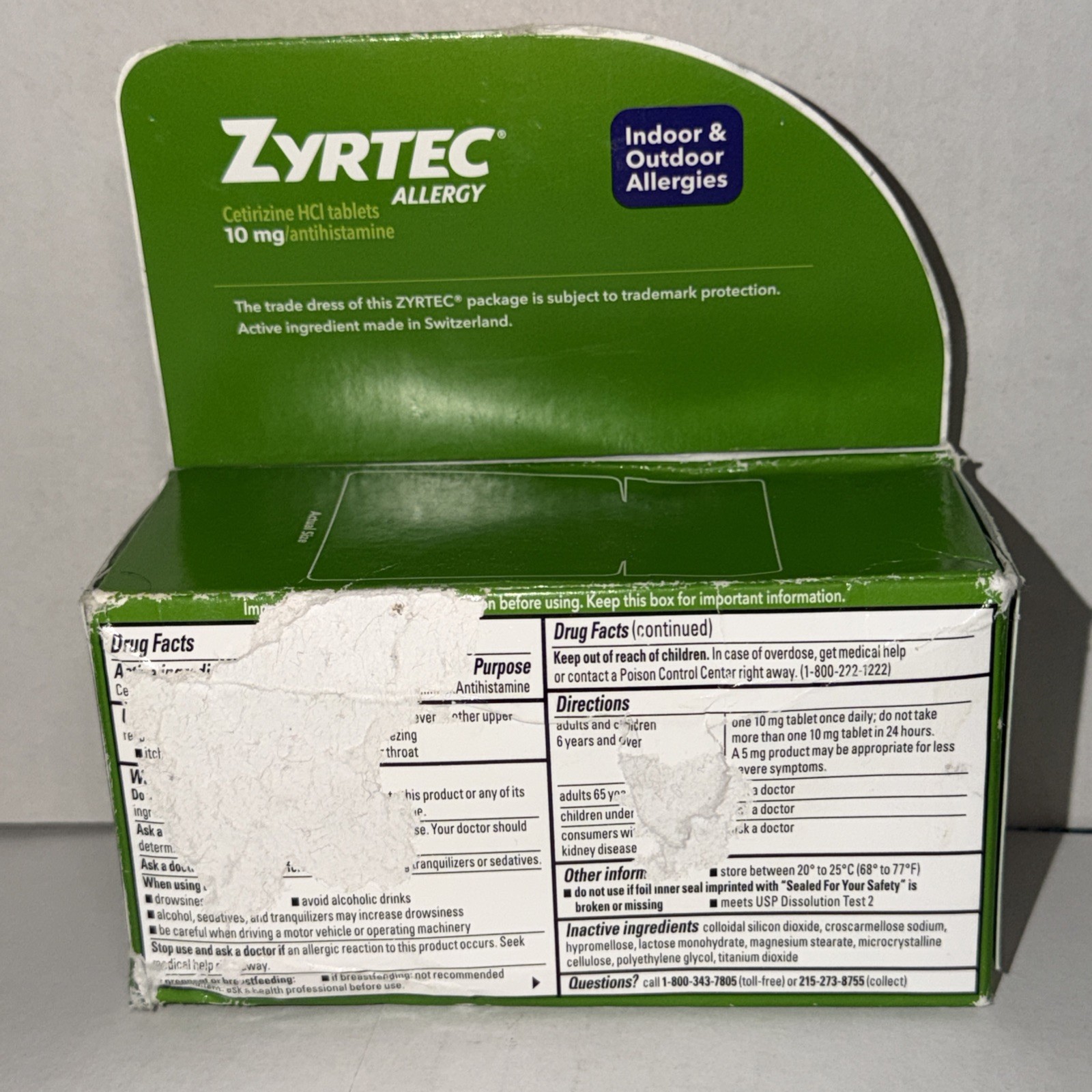 Zyrtec Cetirizine Allergy Relief 10 mg 40 Tablets Exp 08/2027 FREE SHIPPING