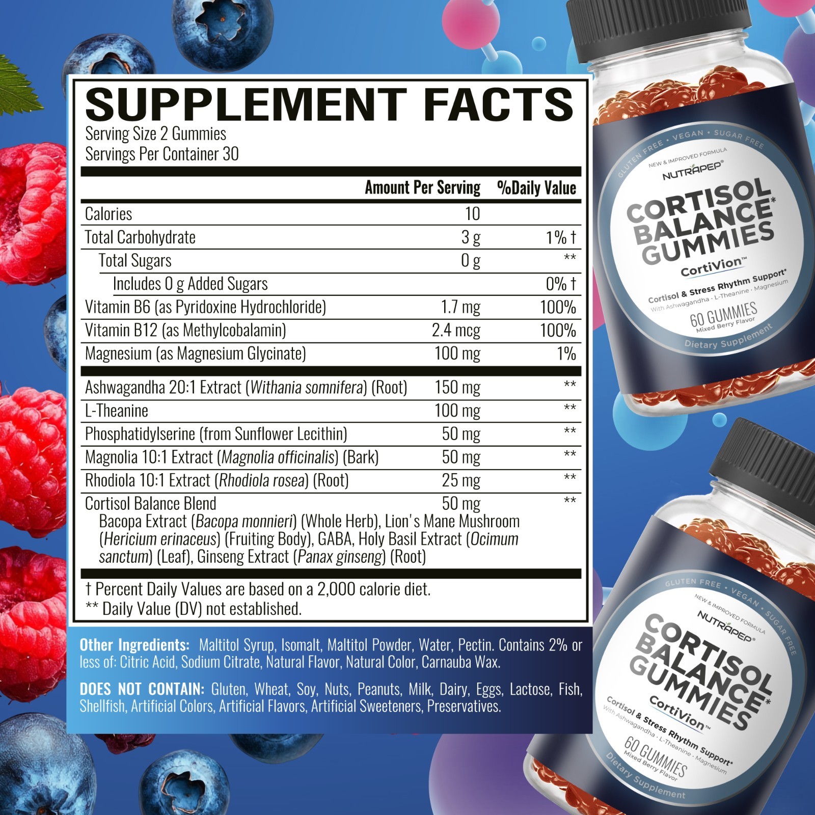 NutraPep Cortisol Gummies for Women Men – 13-in-1 High Cortisol Reducer