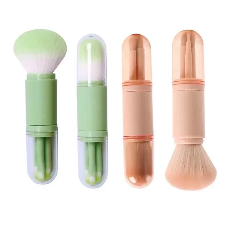 4Pcs/Set 4 in 1 Telescopic Makeup Brush Portable Travel Makeup Brushes Set Eyesh