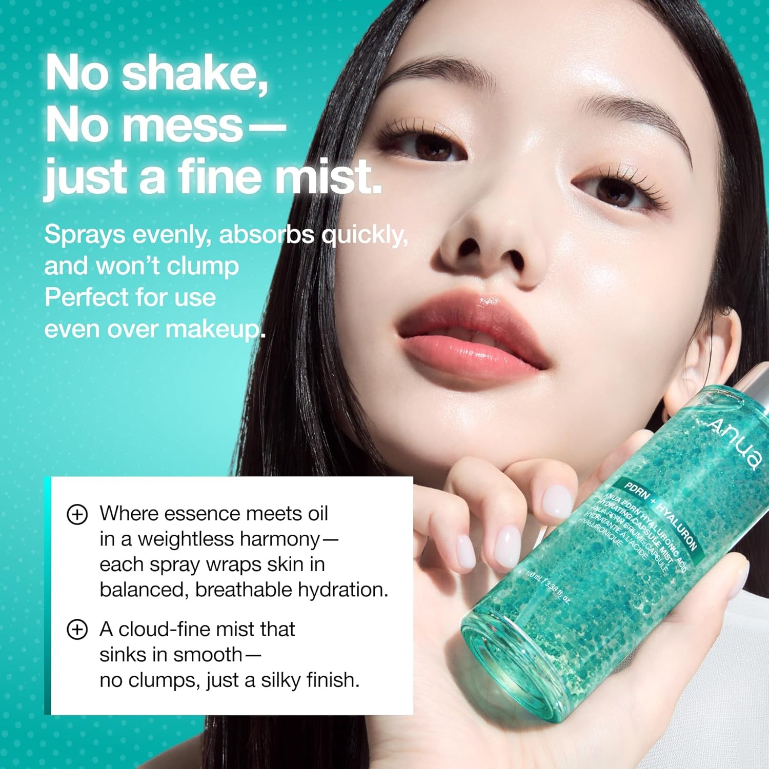 Anua PDRN Collagen Glow Facial Serum Spray, Hydrating Face Mist, Hyaluronic