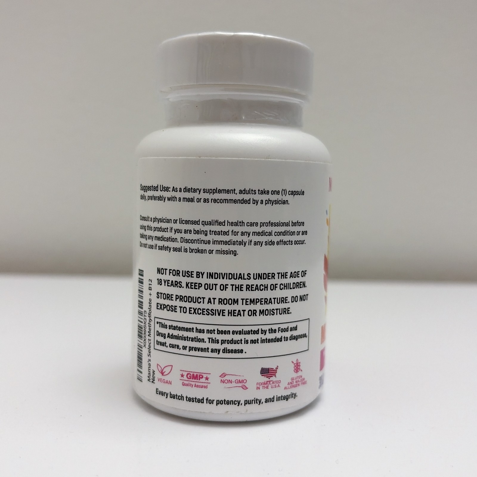 Mama’s Select Methylfolate + B12 for Pregnancy & Breastfeeding 30 Caps EXP 2029