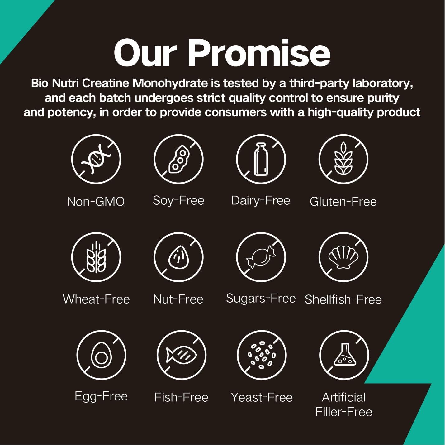Pure Creatine Monohydrate Supplements Powder | 5000mg Per Serving | BY BIO NUTRI