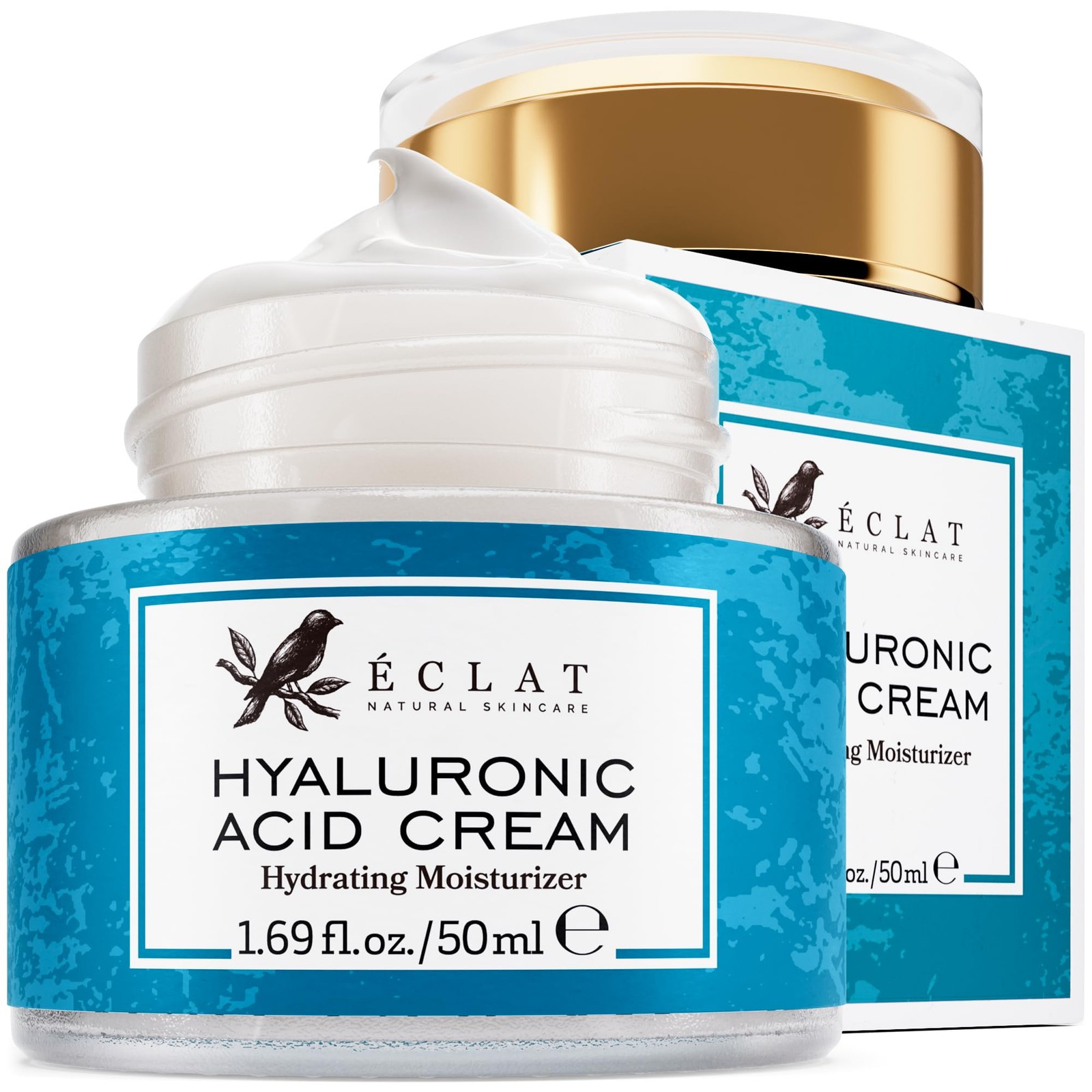 Eclat Skincare 1.7 Fl Oz (Pack of 1), Hydrating Hyaluronic Acid Cream