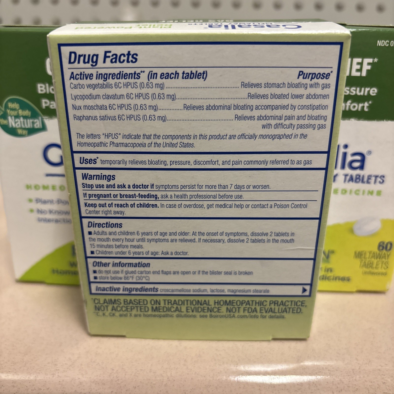 3-PACK Boiron Gasalia Gas Relief 60 Tablets each EXP 12/2029