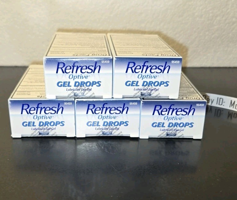 EXP 09/2025+! 5 Box Lot Refresh Optive GEL DROPS Eye Drops 0.33 oz (10mL)