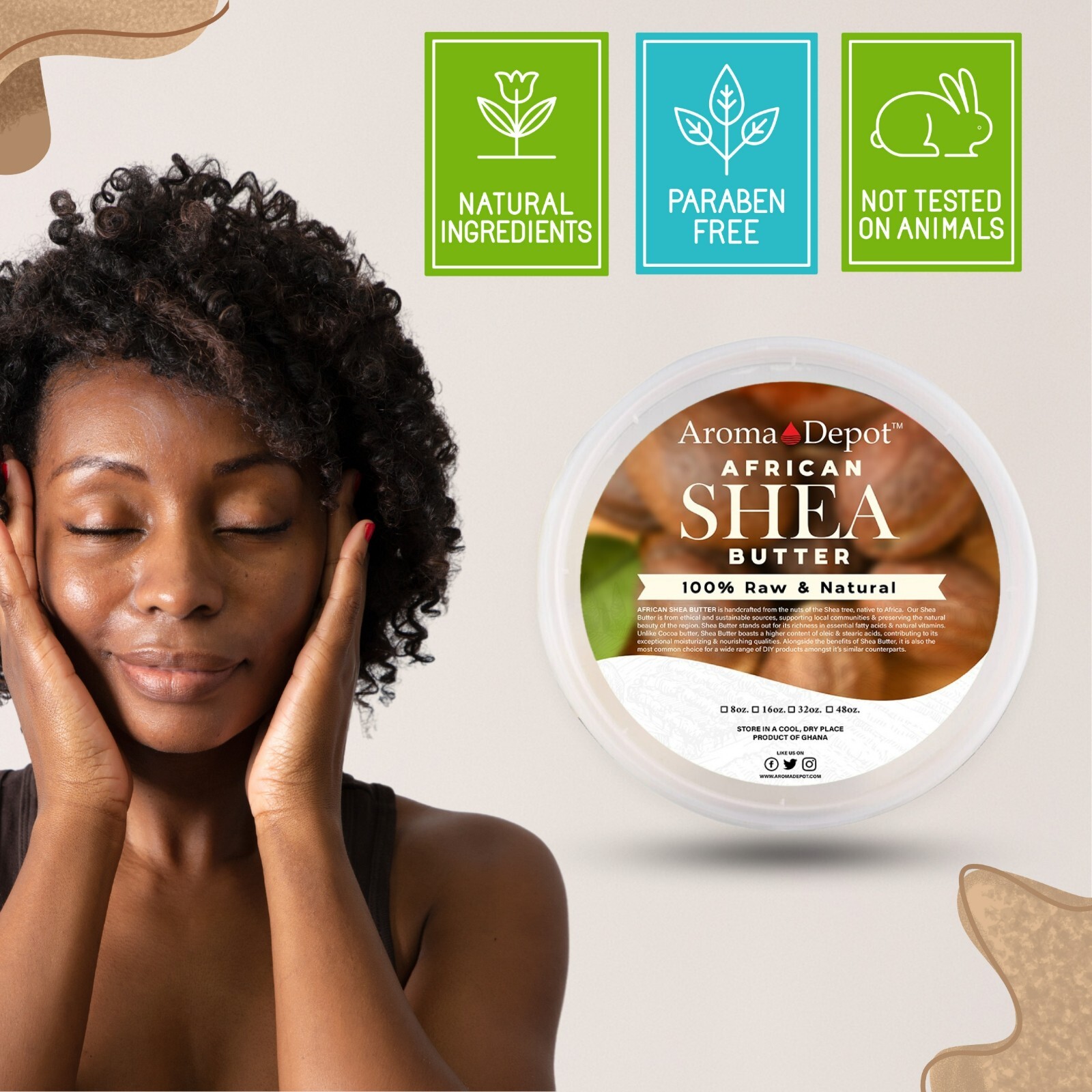 Whipped Shea Butter Unscented Shea Body Butter Moisturizer For Face Hair & Body