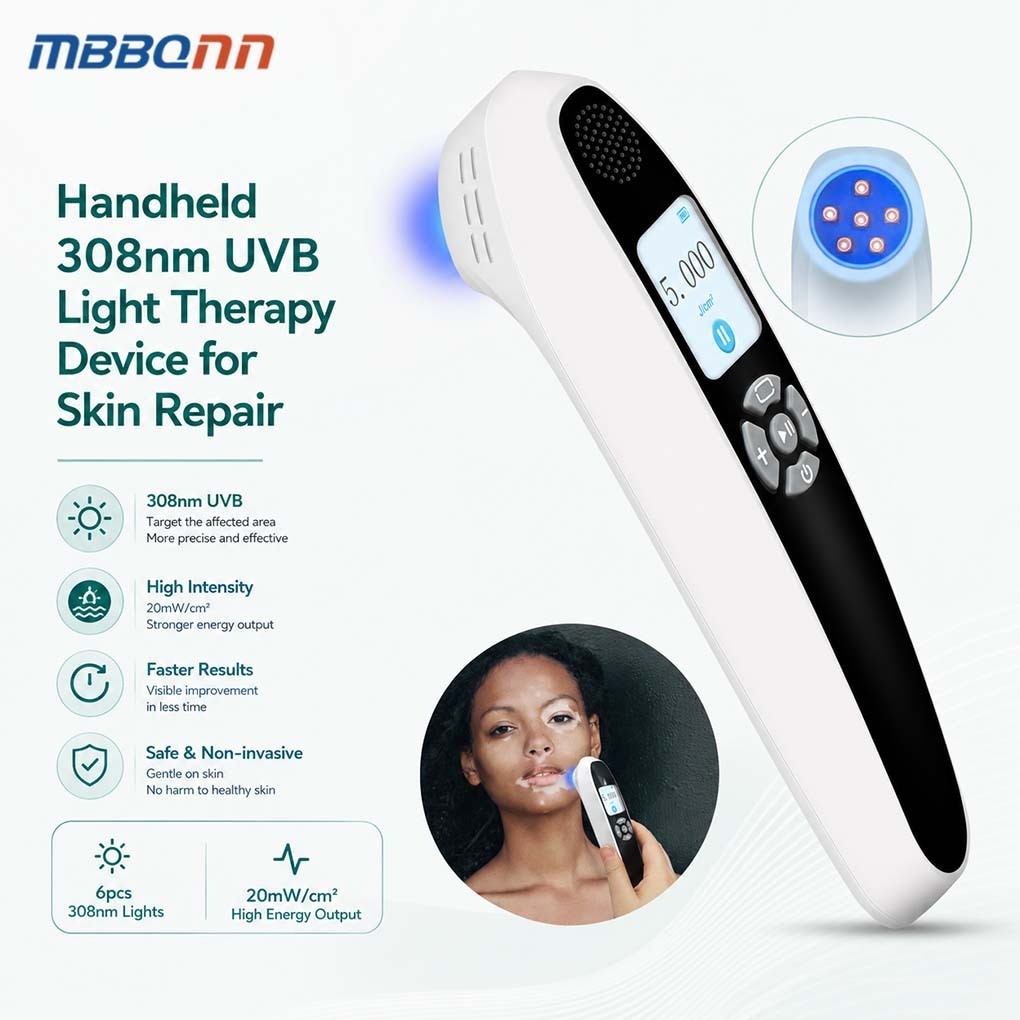 Compact 308nm UVB Light 6 Diodes 20mW/cm² for Skin Evenness and Healthy Glow