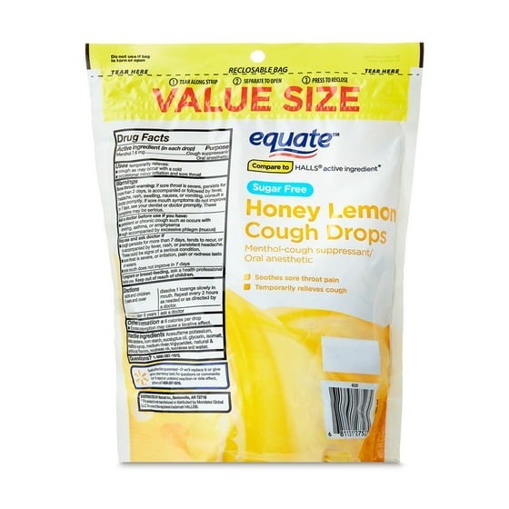 2 pack Equate Sugar Free Sore Throat and Cough Relief Menthol 280 CT