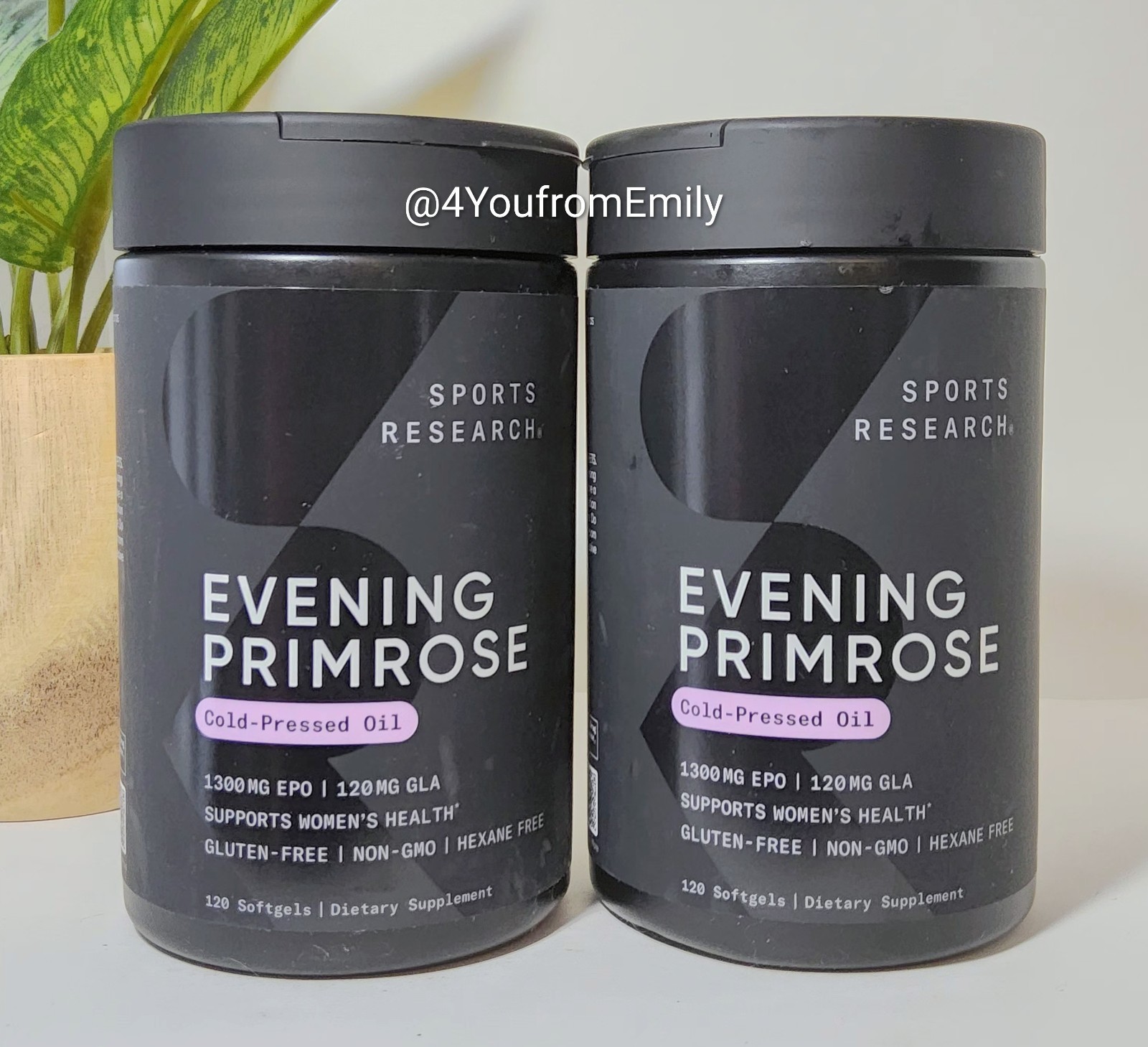 2 PACK Sports Research Evening Primrose Cold Pressed Oil – 120 Softgels EACH x2