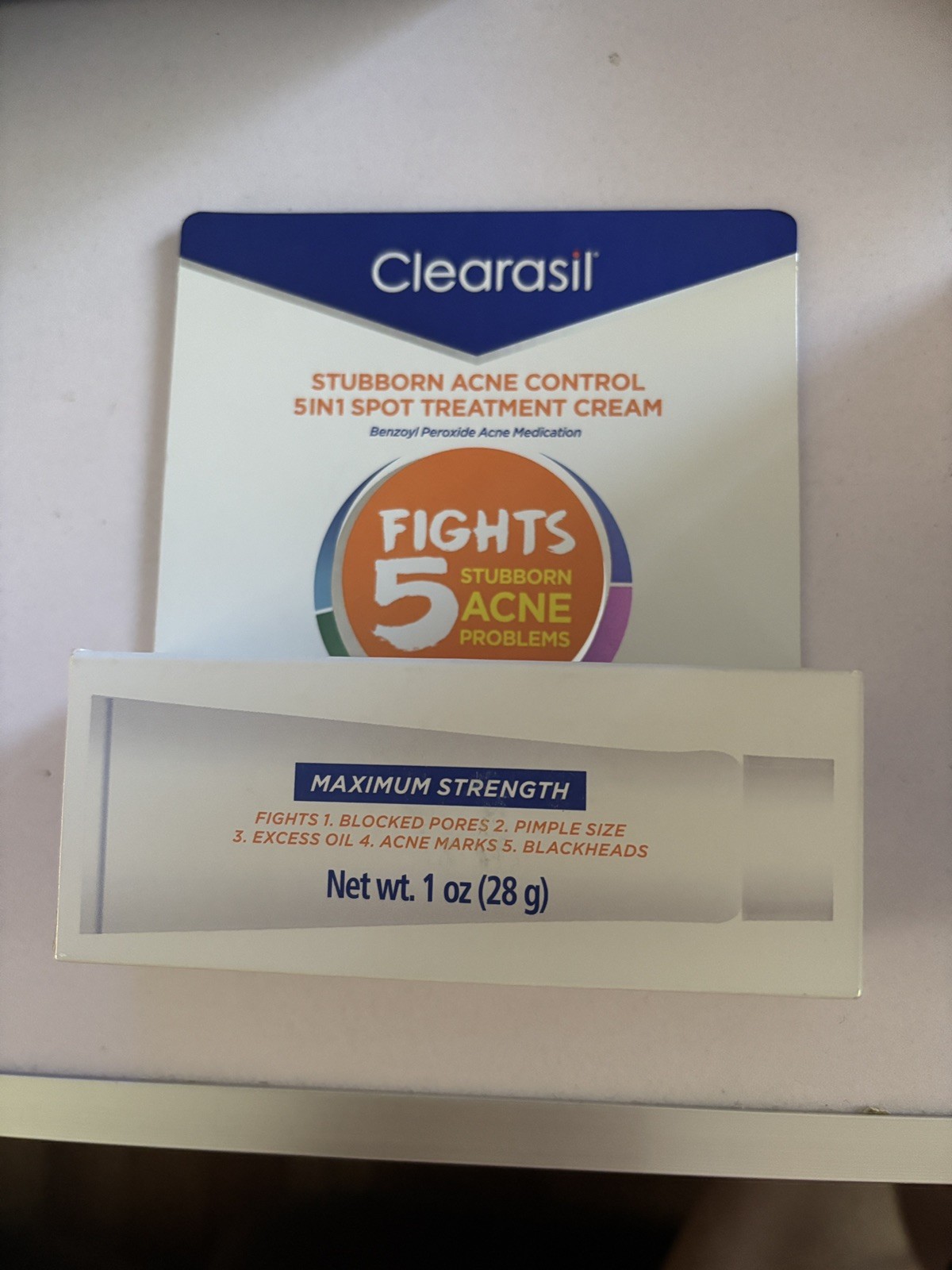 Clearasil Benzoyl Peroxide Stubborn Acne Spot Treatment Cream 1 oz EXP 2026/12