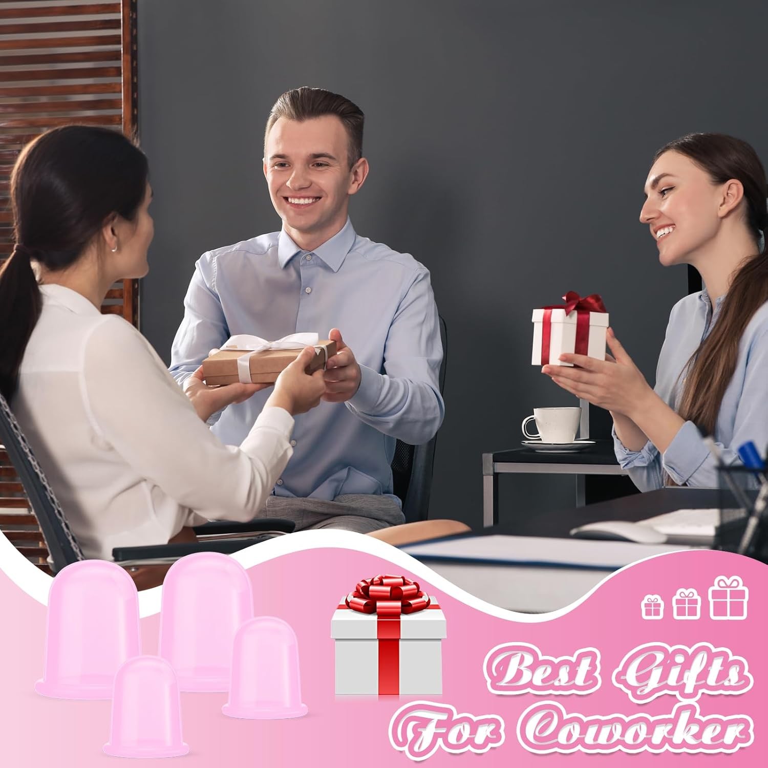 Cupping Therapy Set 4 Pcs Silicone Cupping Cups Massage Vacuum Cupping Set