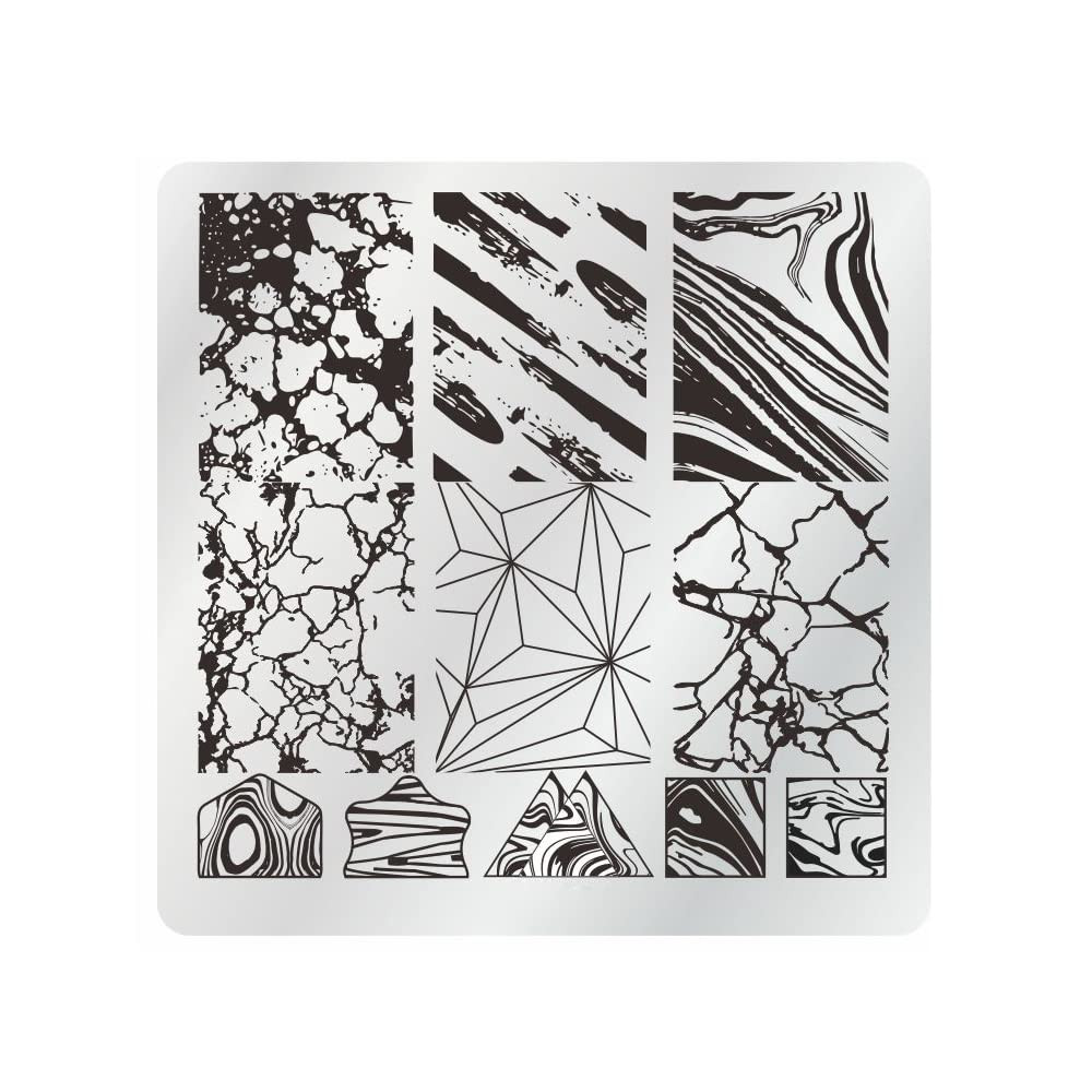 15Pcs Nail Stamping Plates Set with Stamper, Scraper & Storage Bag, 6x6cm