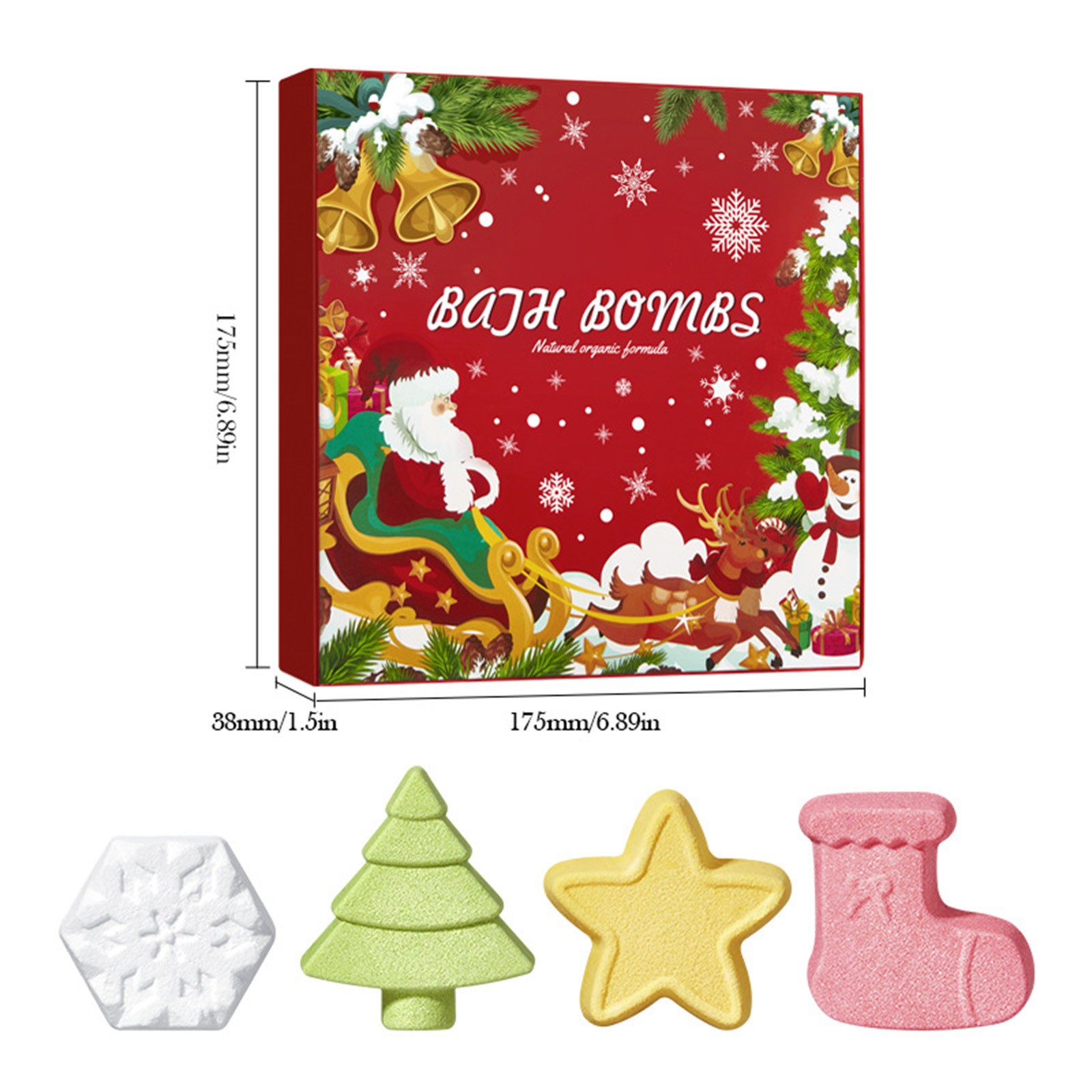 1Set 4PCS Bath Salt Ball Bathing Christmas Style Fizz And Bubble Bath Bombs