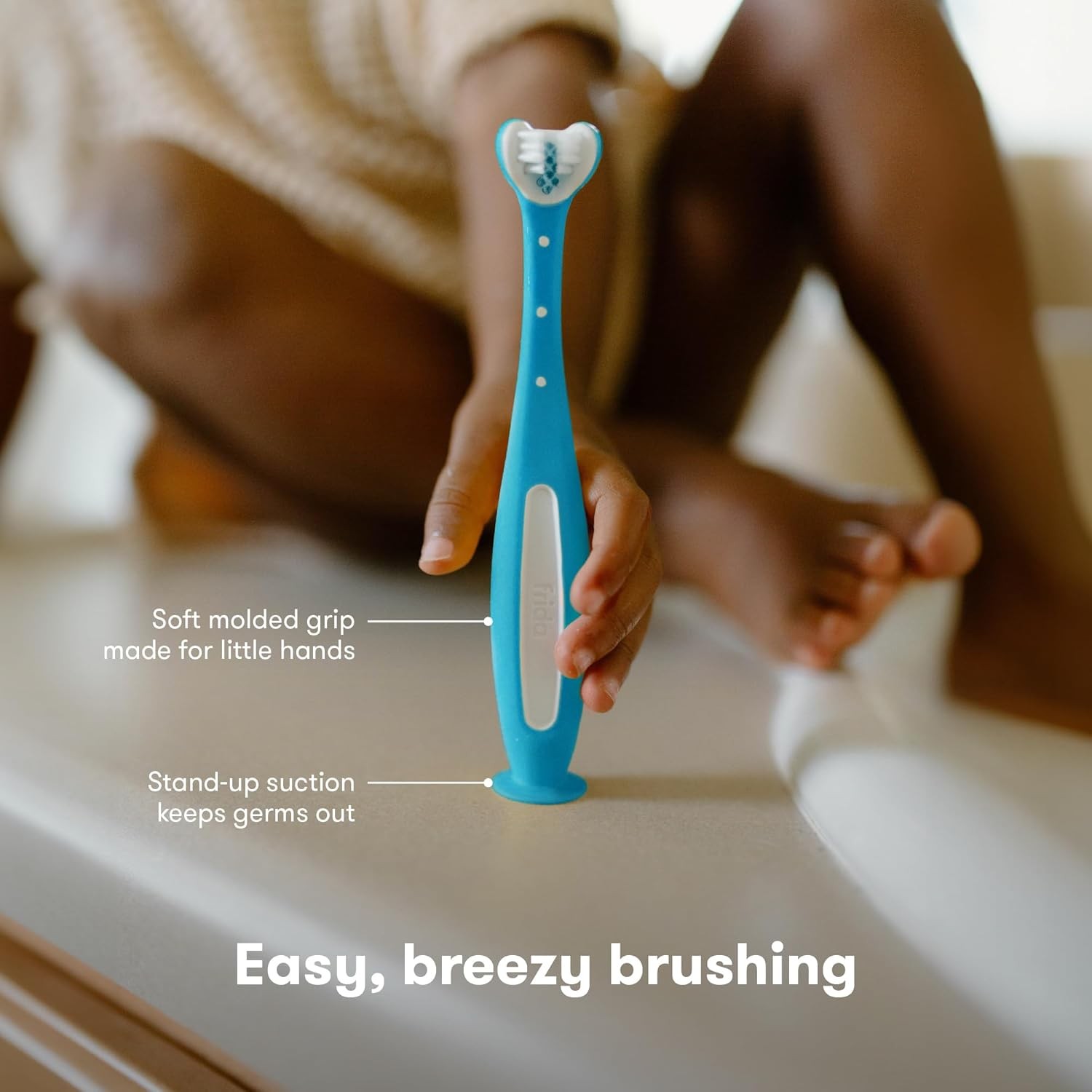 Frida Baby Toddler Toothbrush Triple Angle Toothhugger 2+ Years Blue Soft