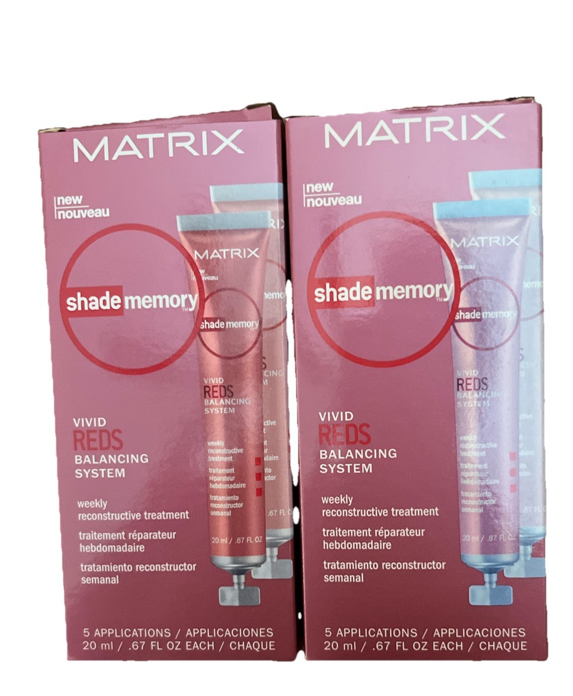 2X Matrix Shade Memory Vivid Reds Weekly Reconstructive Treatment 5X0.67 oz each