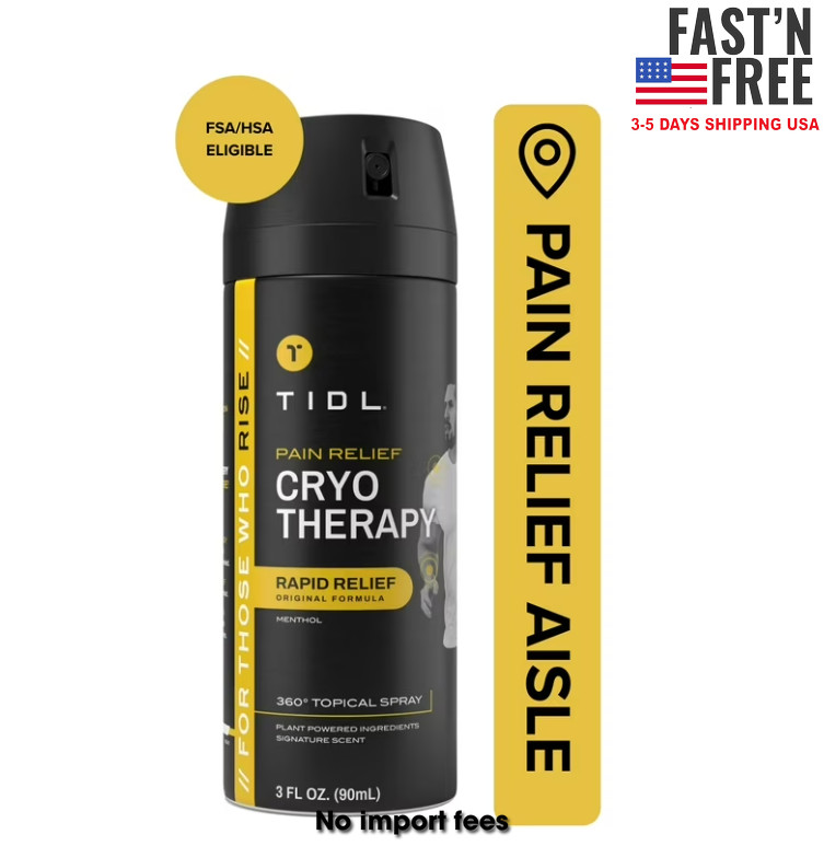(2 pack) TIDL Cryotherapy Menthol Topical Pain Relief Spray, 3 fl oz