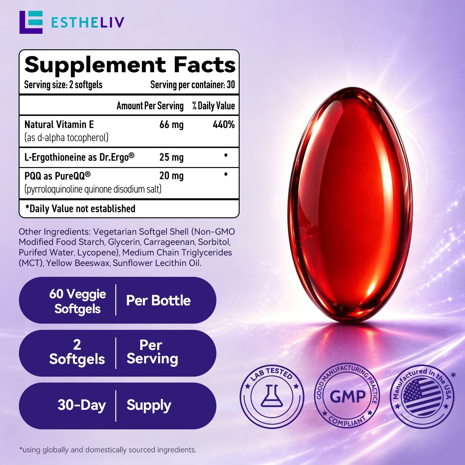 Estheliv Premium Cellular – 60 Veggie Softgels