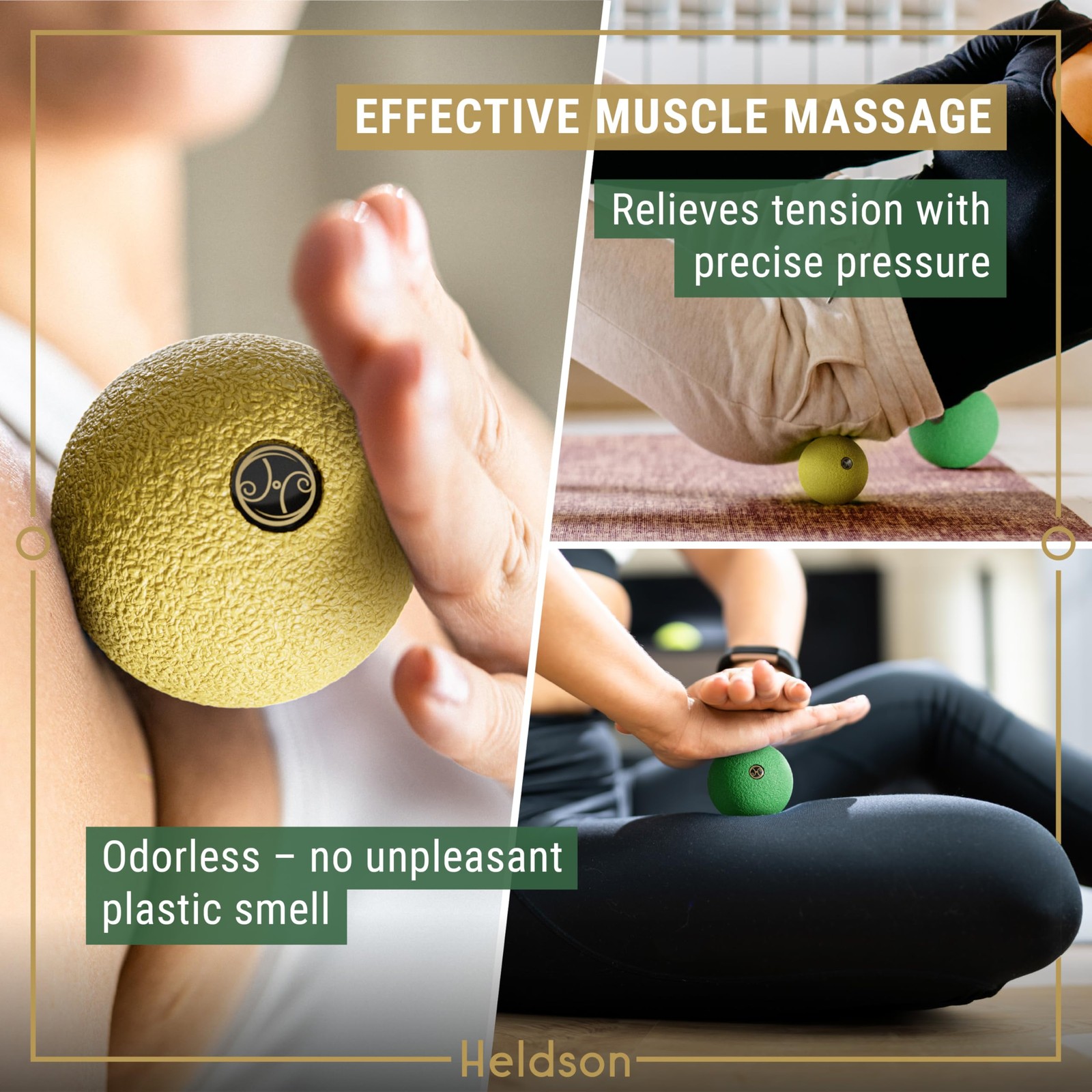 HELDSON® EPP Fascia Massage Balls Set [6cm & 8cm] – Trigger Yellow & Green