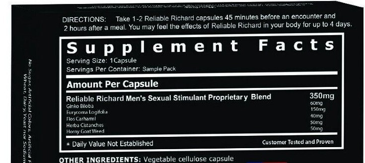 Reliable Richard Original – Top Male Performance Supplement Guaranteed To Please