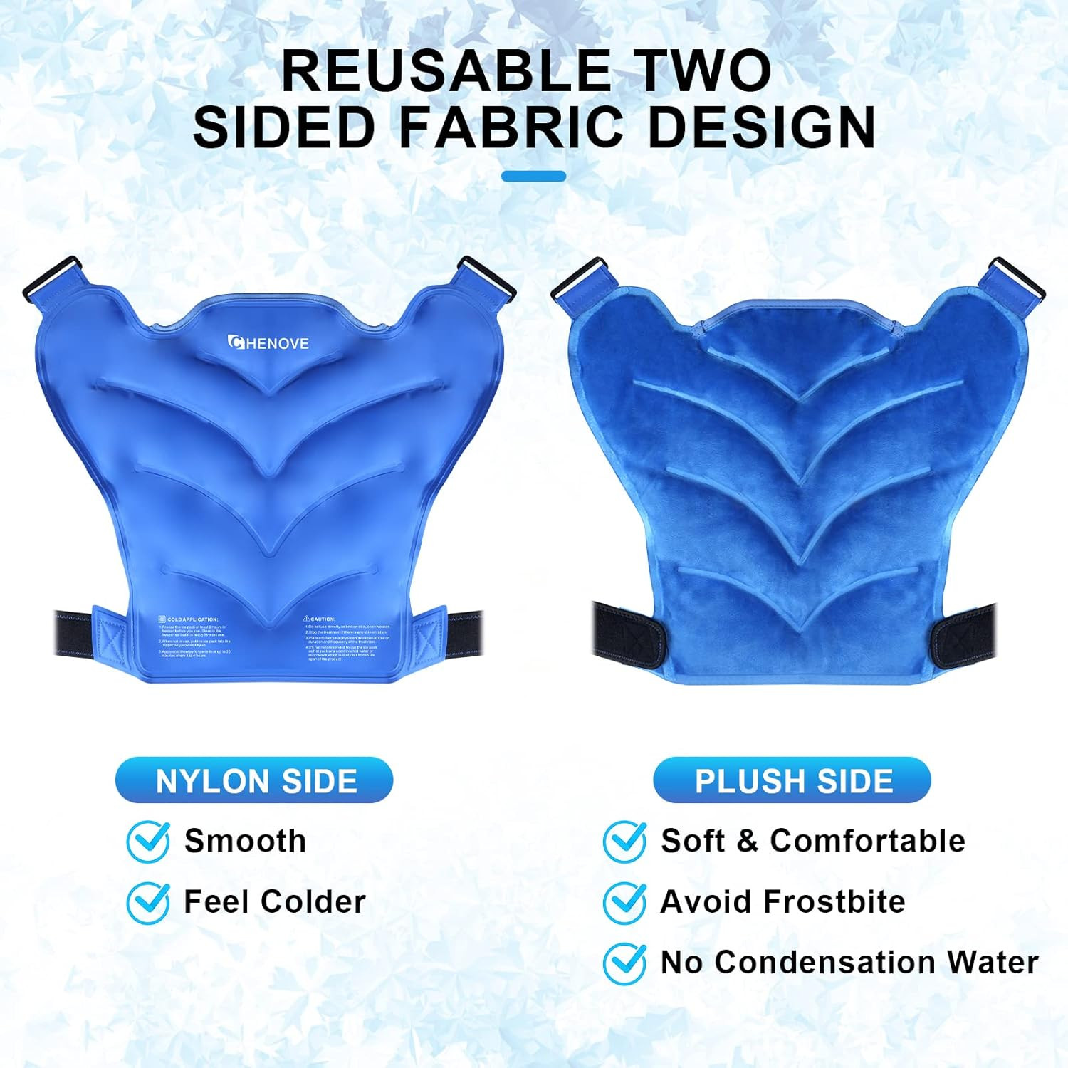 Ice Pack for Shoulders Upper Back with Strap, Neck and Shoulder Ice Pack Wrap Ro