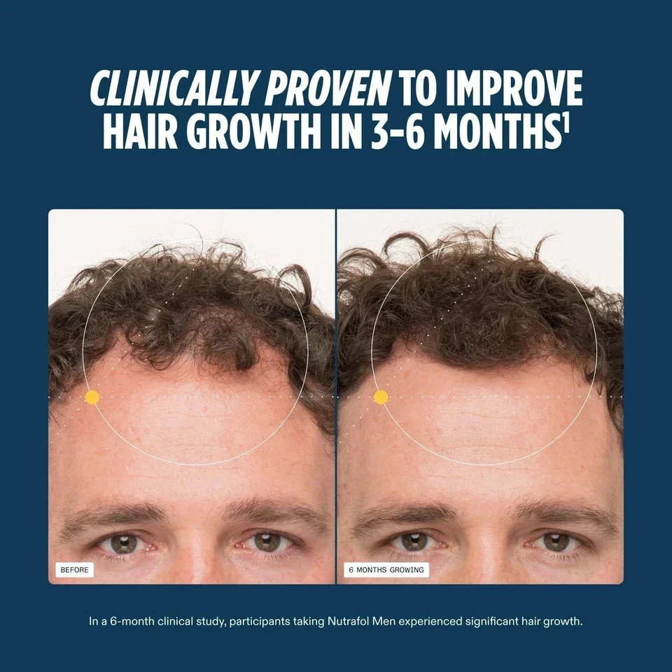 Packof 1 Men Hair Growth Vitamins Total 120 Capsules Exp 06/2027 Ship From USA