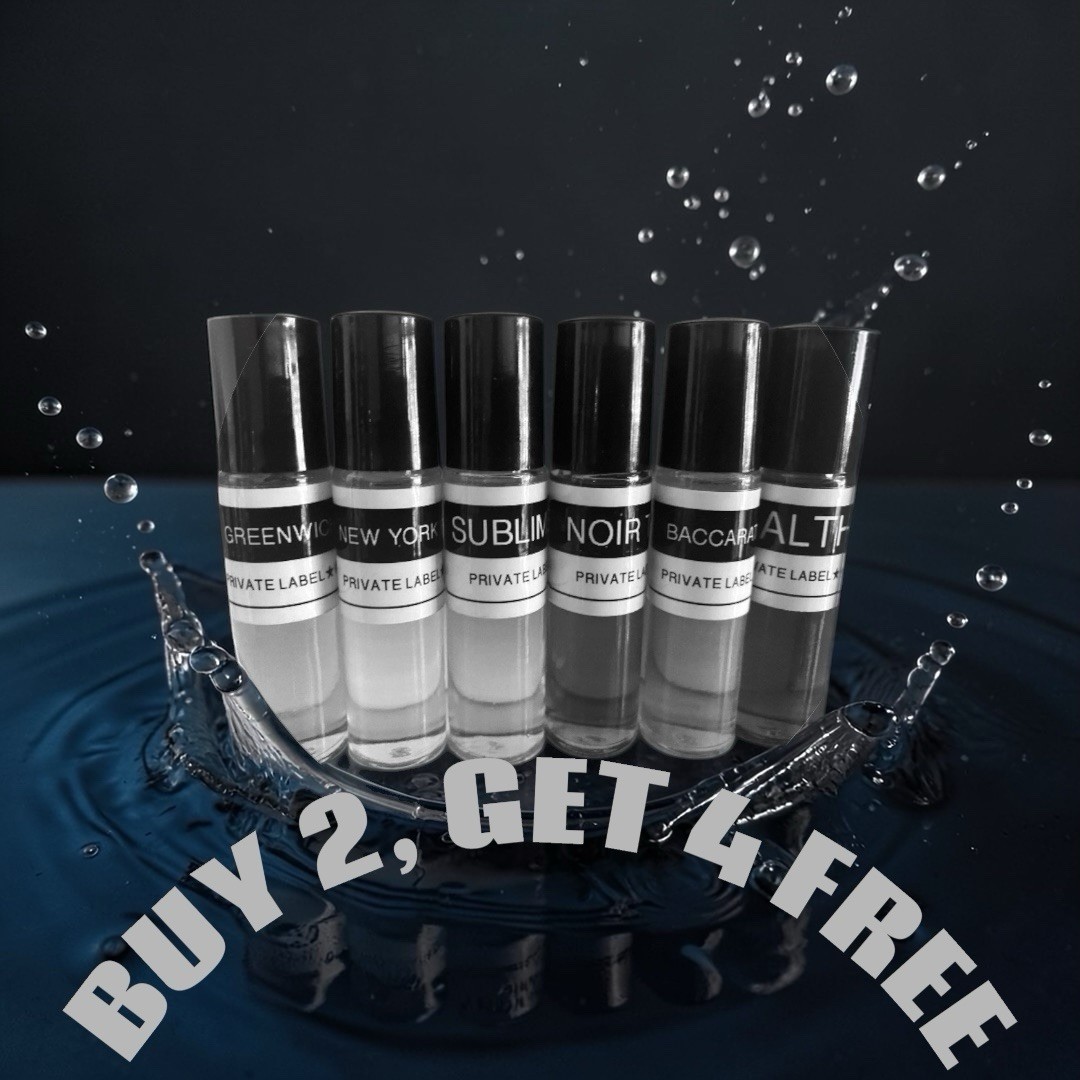 6 For $19.95 MEN Body Oil WOMEN Body Oil & UNISEX Body Oil Fragrances 10 ml