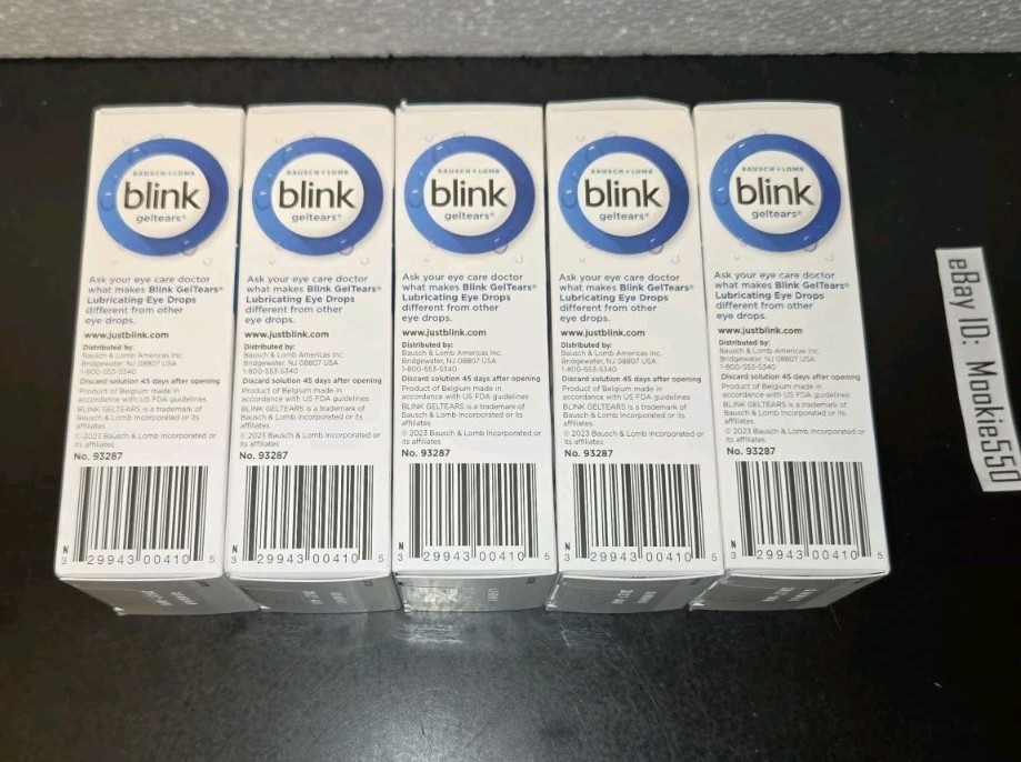 EXP 03/2026+! 5 Box Lot BLINK Gel Tears MODERATE SEVERE Eye Drops 0.34 OZ 10mL