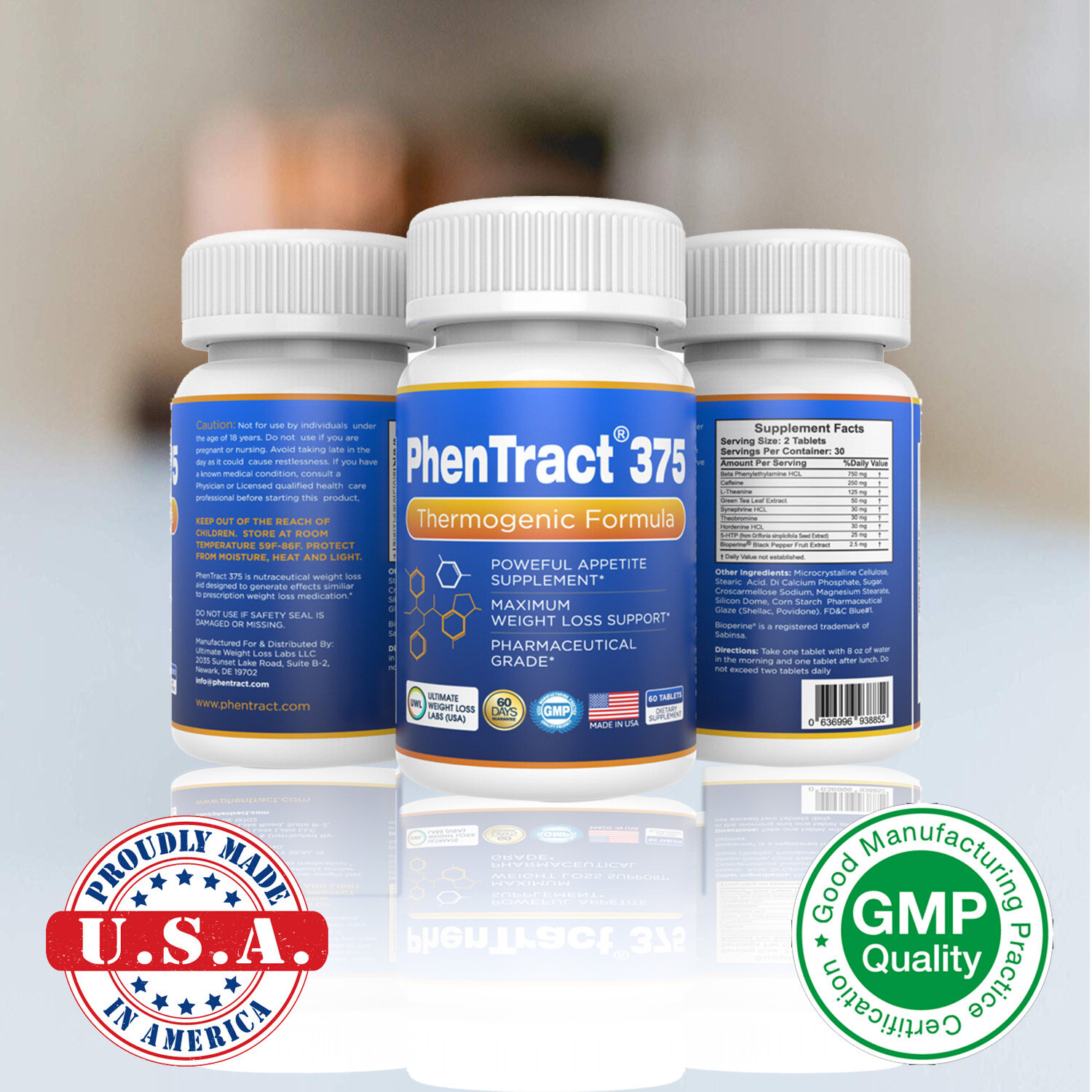 Diet Pills Phen Weight Loss Diet Pills 60 CT Phentemine Phentract375® Fat Burner