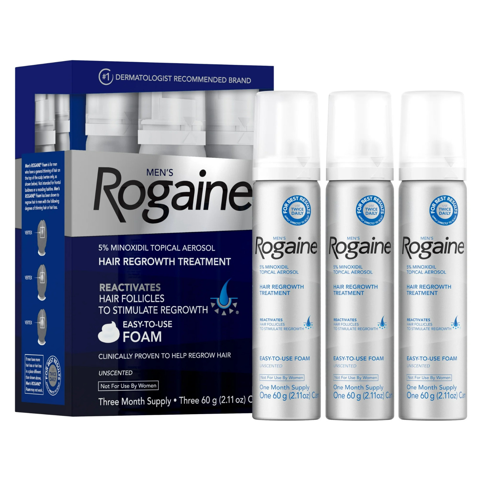 ✳️🔥 Rogaine Foam Hair Loss & Regrowth Treatment 5% Minoxidil – 1 – 4 Months🔥🔥