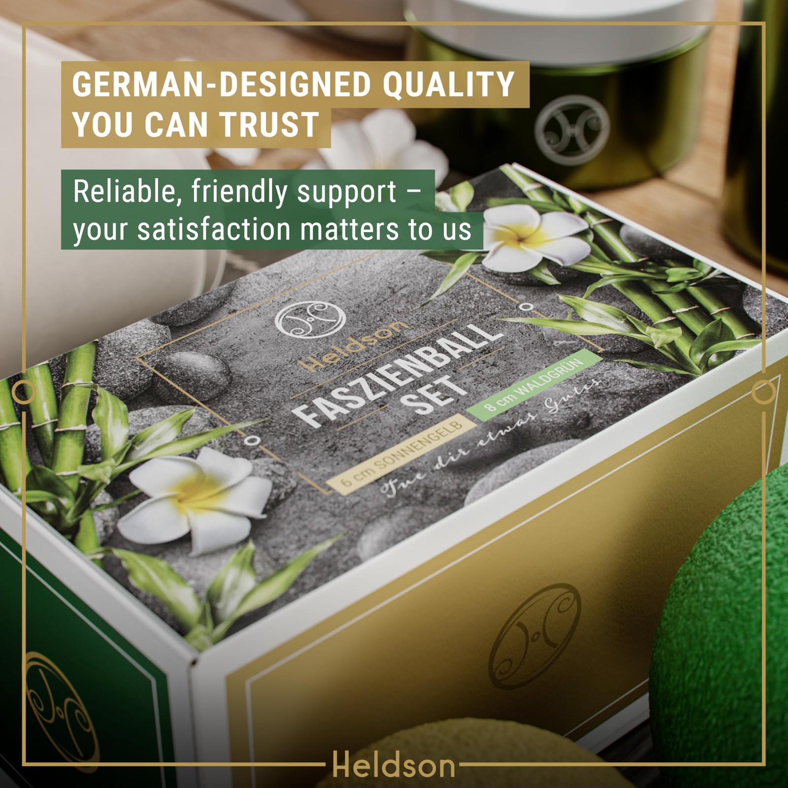HELDSON® EPP Fascia Massage Balls Set [6cm & 8cm] – Trigger Yellow & Green