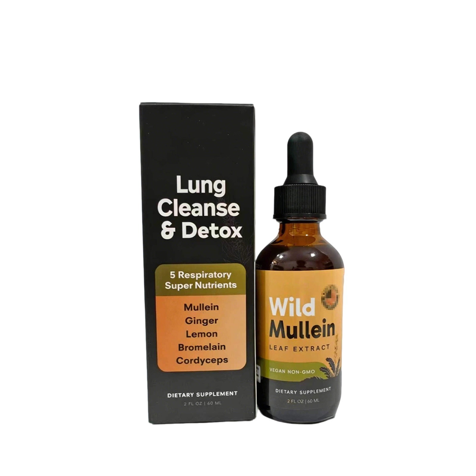 All-Natural Mullein Drops With Ginger & Lemon For Lung Cleanse NEW .bwCV