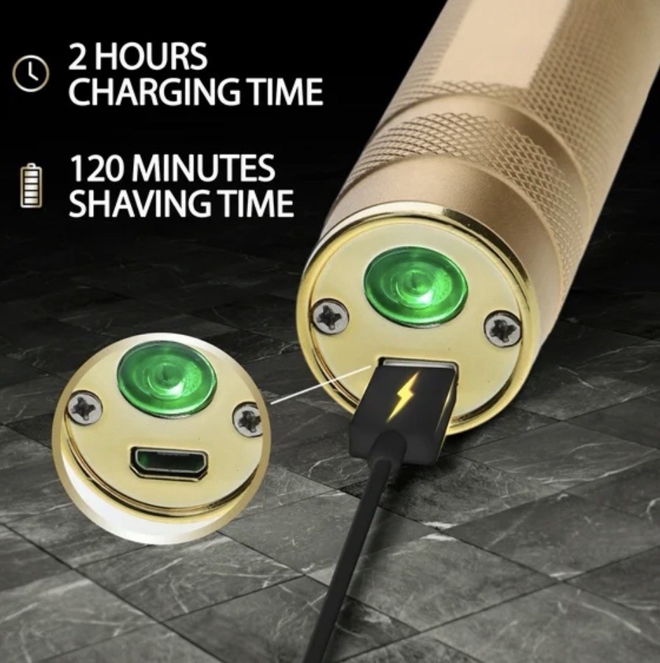 *NEW* Cutting Edge T-Blade Hair Trimmer Rechargeable Battery Gold 5-Piece Kit