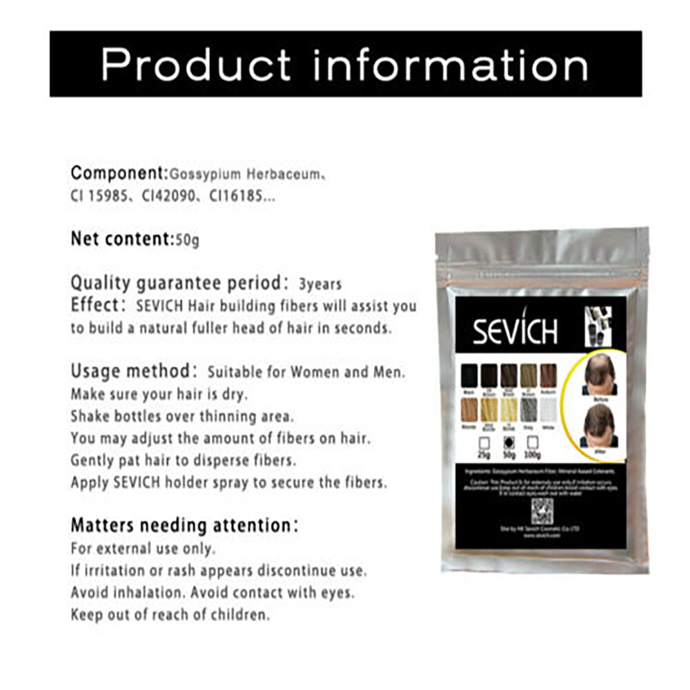 Sevich Refill HairBuilding Fiber 50g 1- 2Pack Refill compatible with other brand