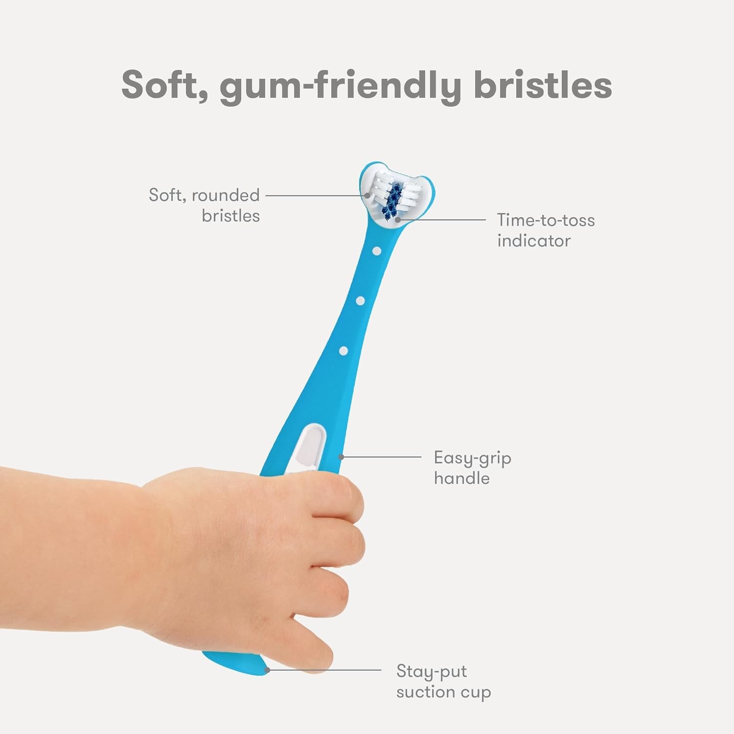 Frida Baby Toddler Toothbrush Triple Angle Toothhugger 2+ Years Blue Soft