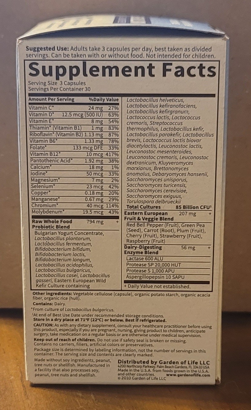 Garden of Life RAW Probiotics Men 85 Billion CFU 90 Cap • EXP 05/2027 +