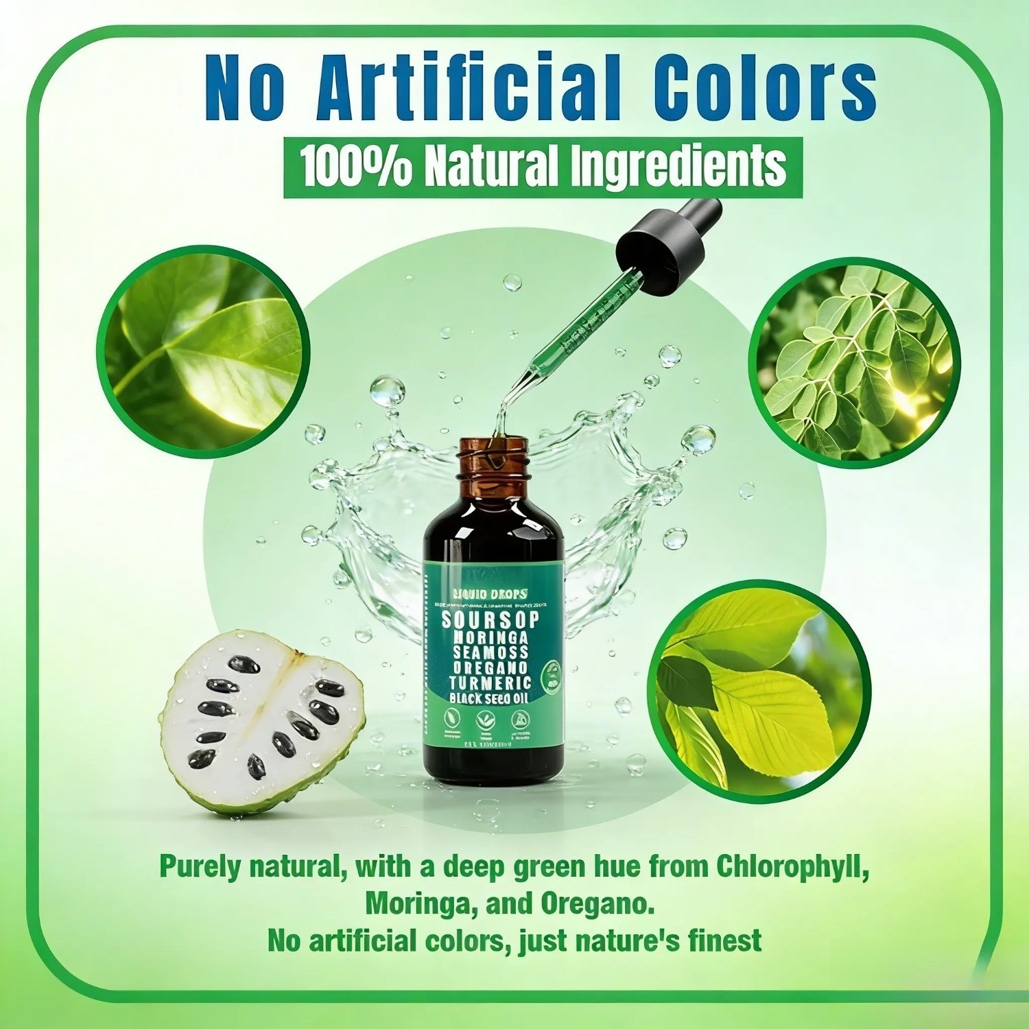 3-bottle Soursop Pure Liquid Drops.10-in-1 Herbal Blend for Immune