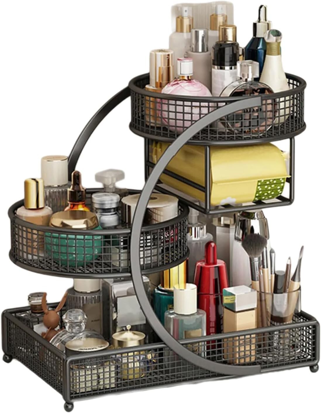 3 Tiers Makeup Rack Bathroom Skincare Shelf Organizer Bedroom Save Space Holder