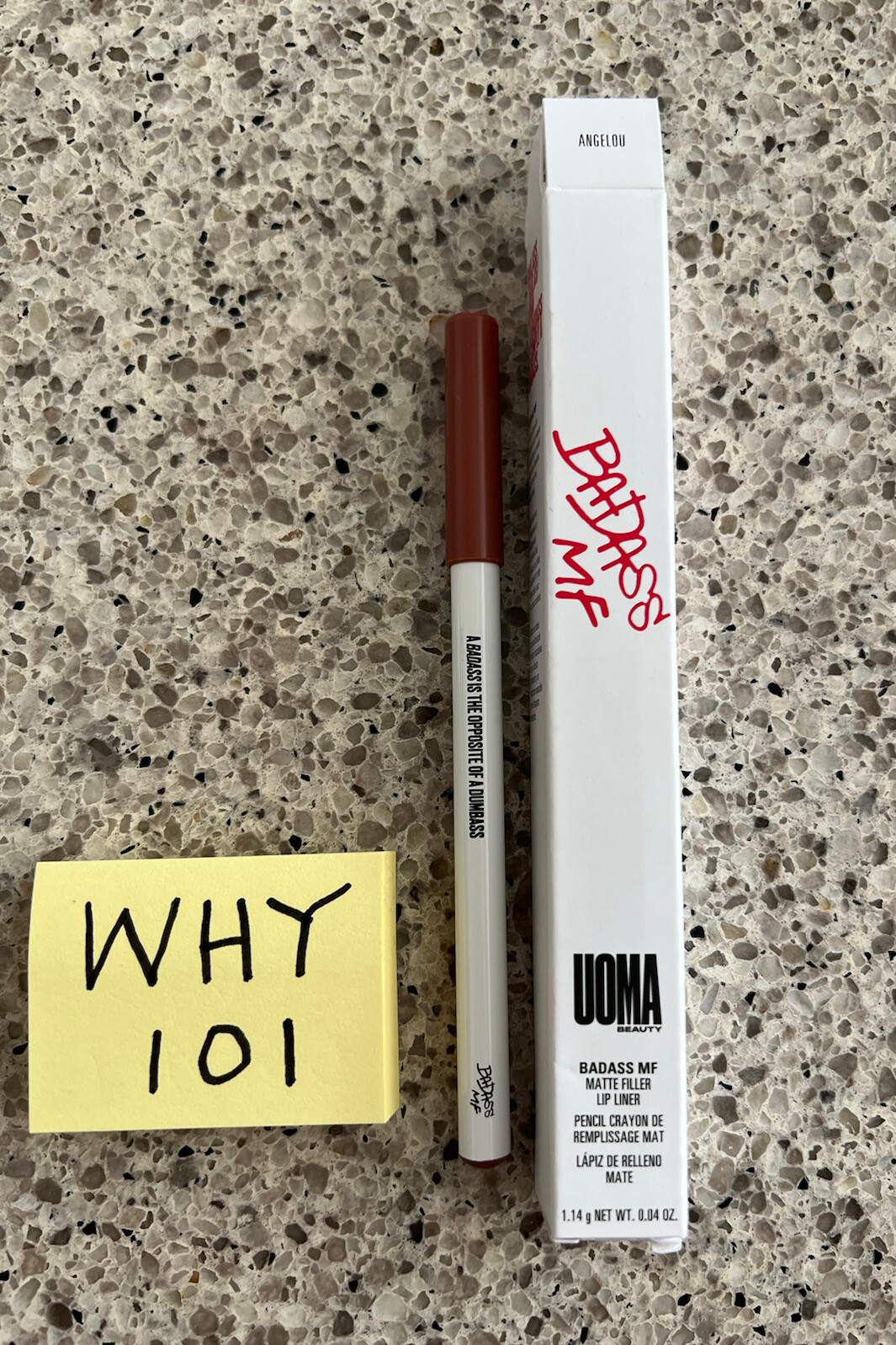 UOMA Badass MF Matte Filler Lip Liner In ANGELOU 1.14g/.04oz FULL SZ BNIB SEAL