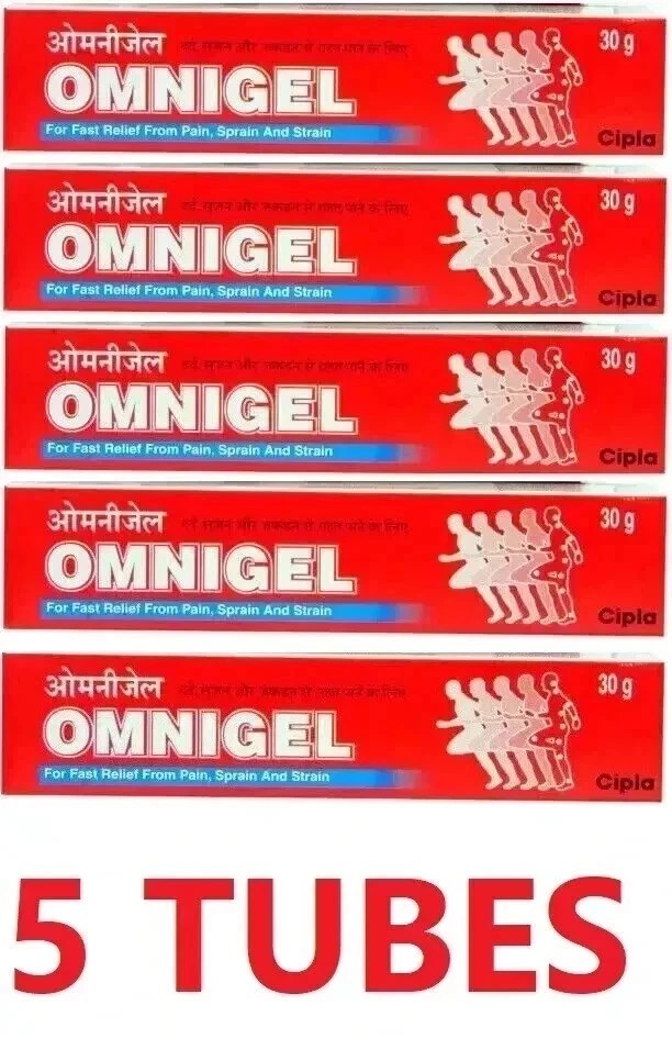 Omnigel Pain Relief Gel – Pack of 5 (30g Each) | Fast Relief | Long Expiry