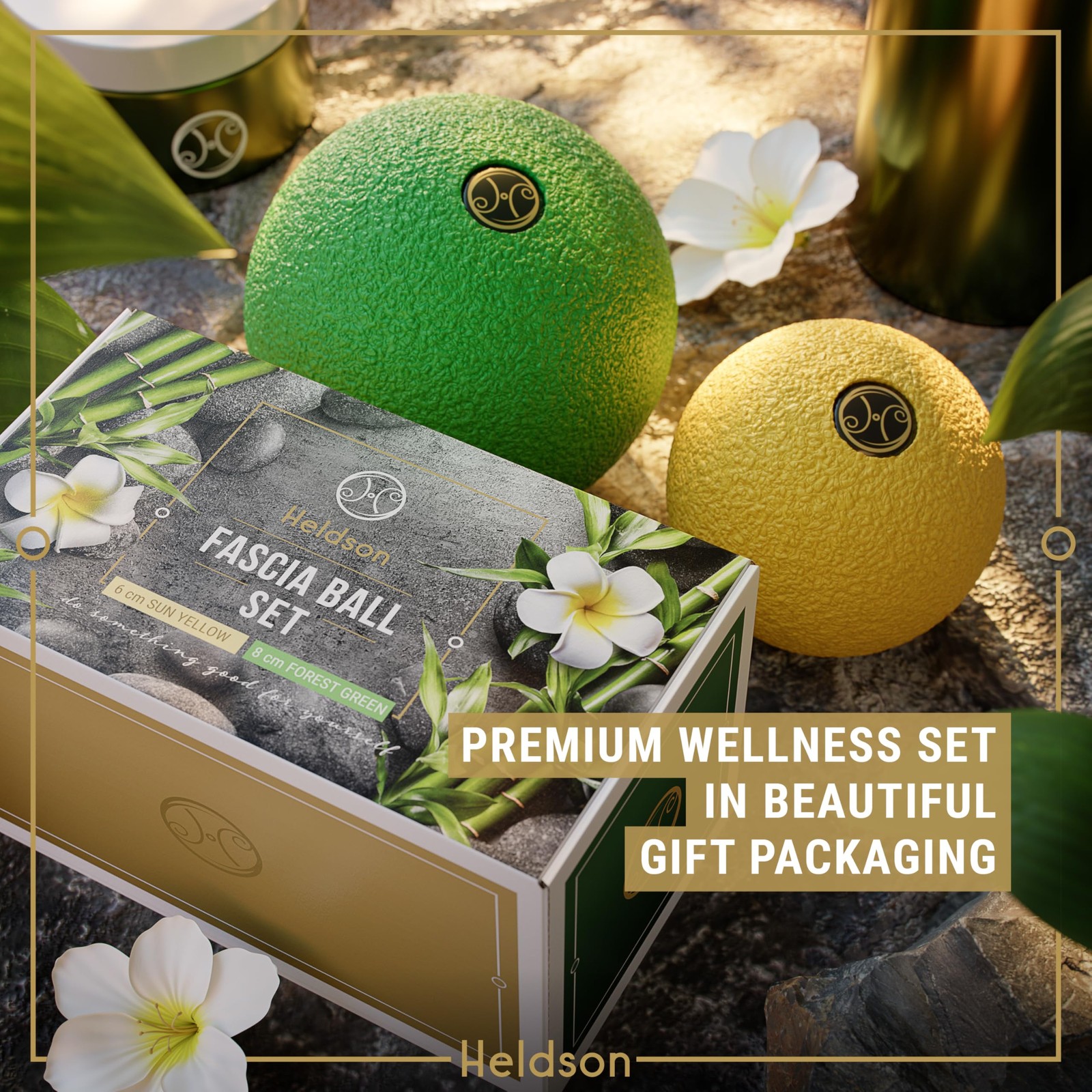 HELDSON® EPP Fascia Massage Balls Set [6cm & 8cm] – Trigger Yellow & Green