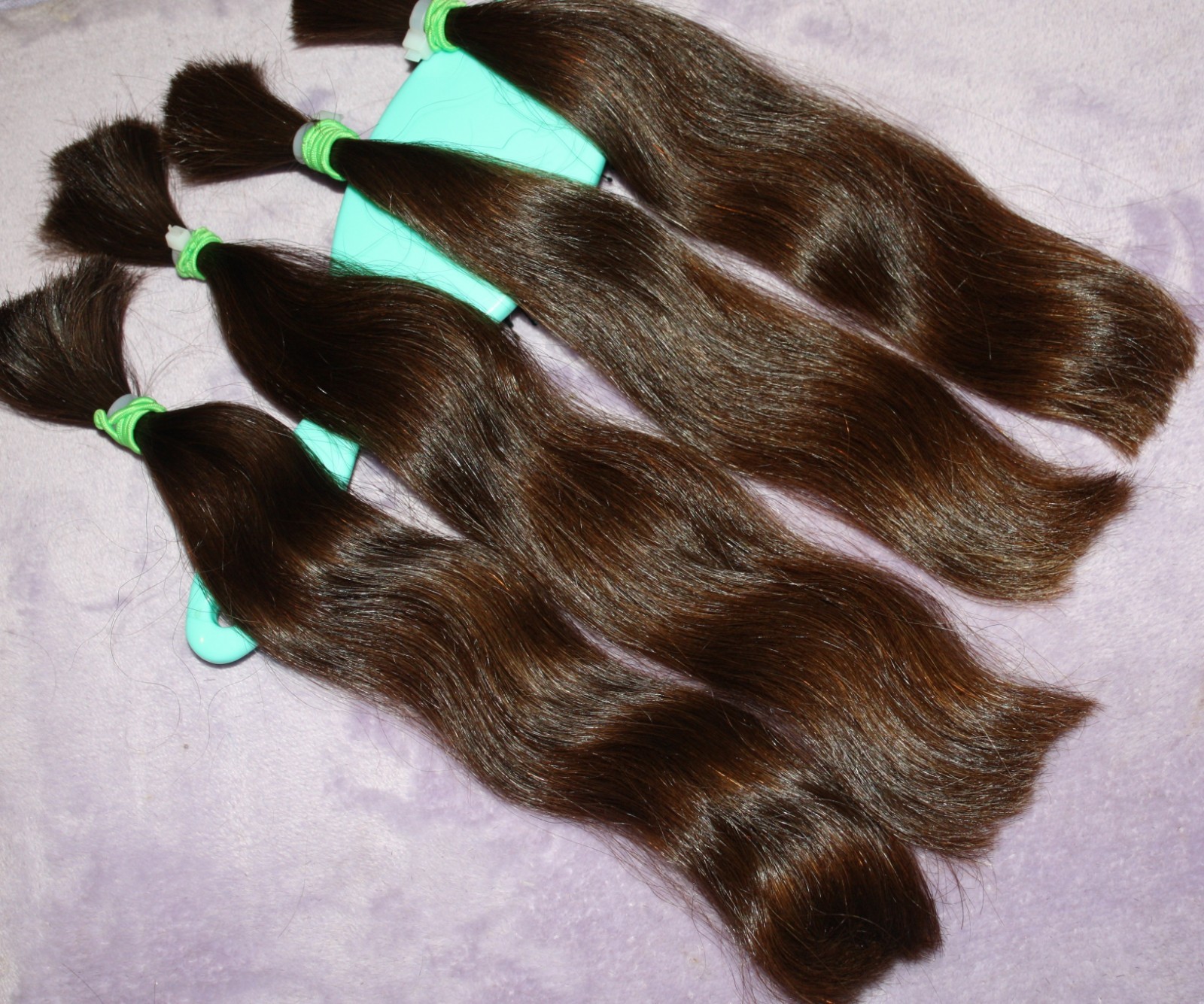 HAIR REBORN WIG 13 IN 3.9oz FINE & SILKY DARK GOLDEN BRUNETTE PONYTAILS F90
