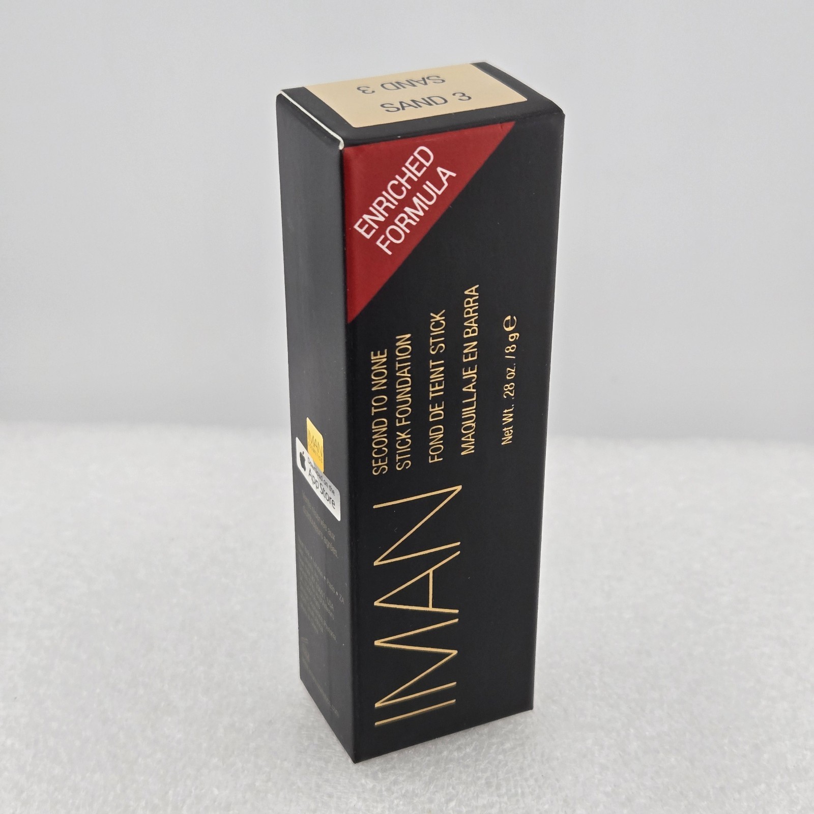 IMAN Second to None Stick Foundation SAND 3 Full Coverage Oil-Free Matte .28oz