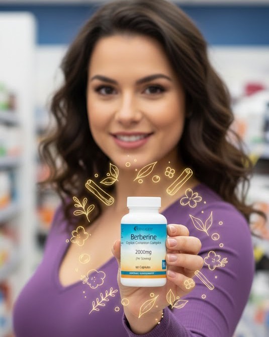 Berberine with Ceylon Cinnamon 2000mg Capsules serving- USA Deal=