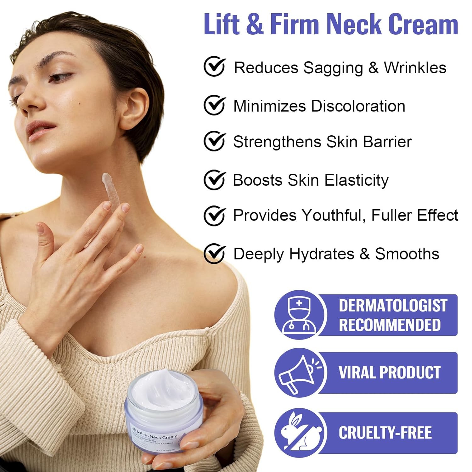 New Pure Neck Firming Cream, Anti-Aging Tighten & Lift Neck Cream, Chest Ne
