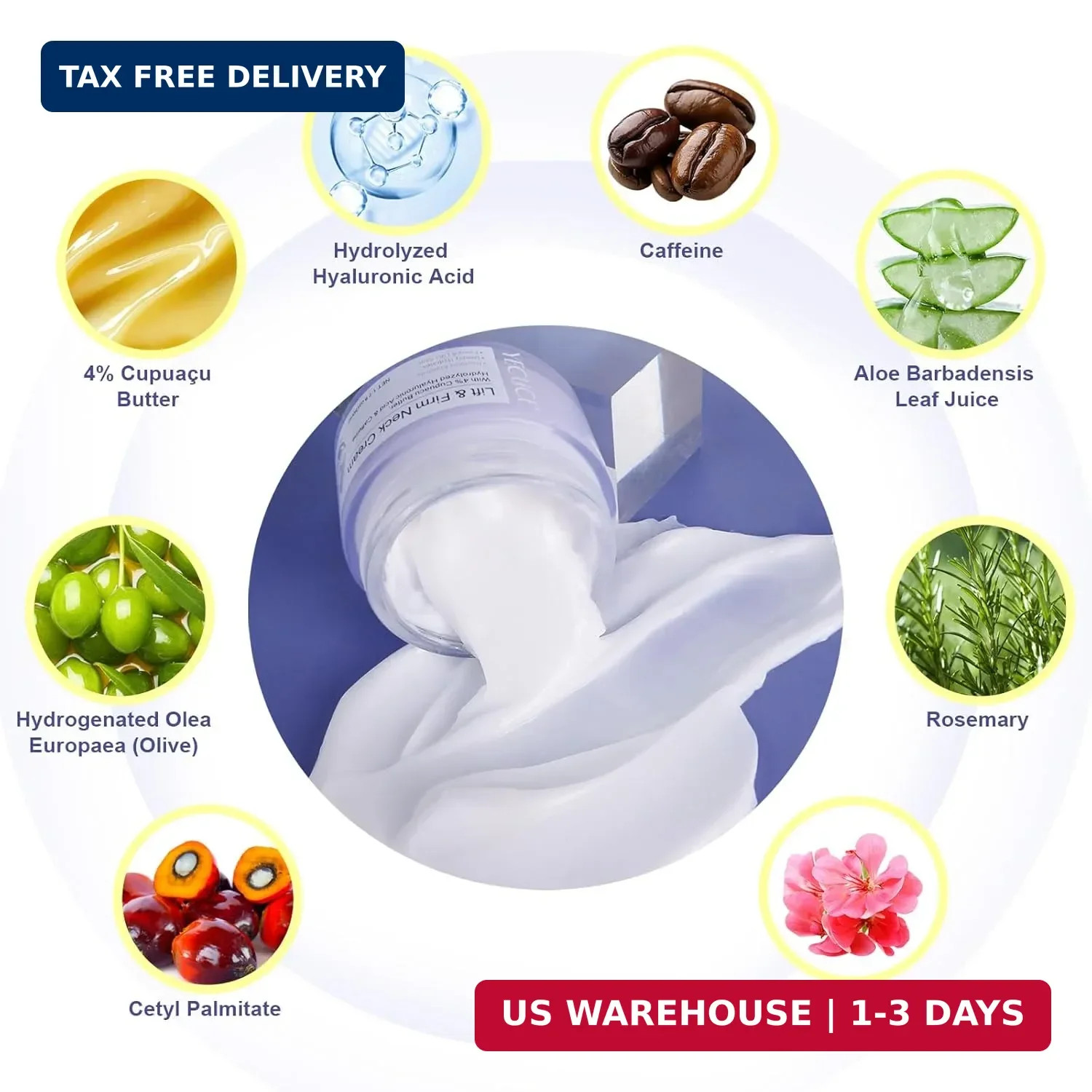 ZIXAOK Neck Creams for Tightening and Firming-Instant Face Lift Cream with Hyalu