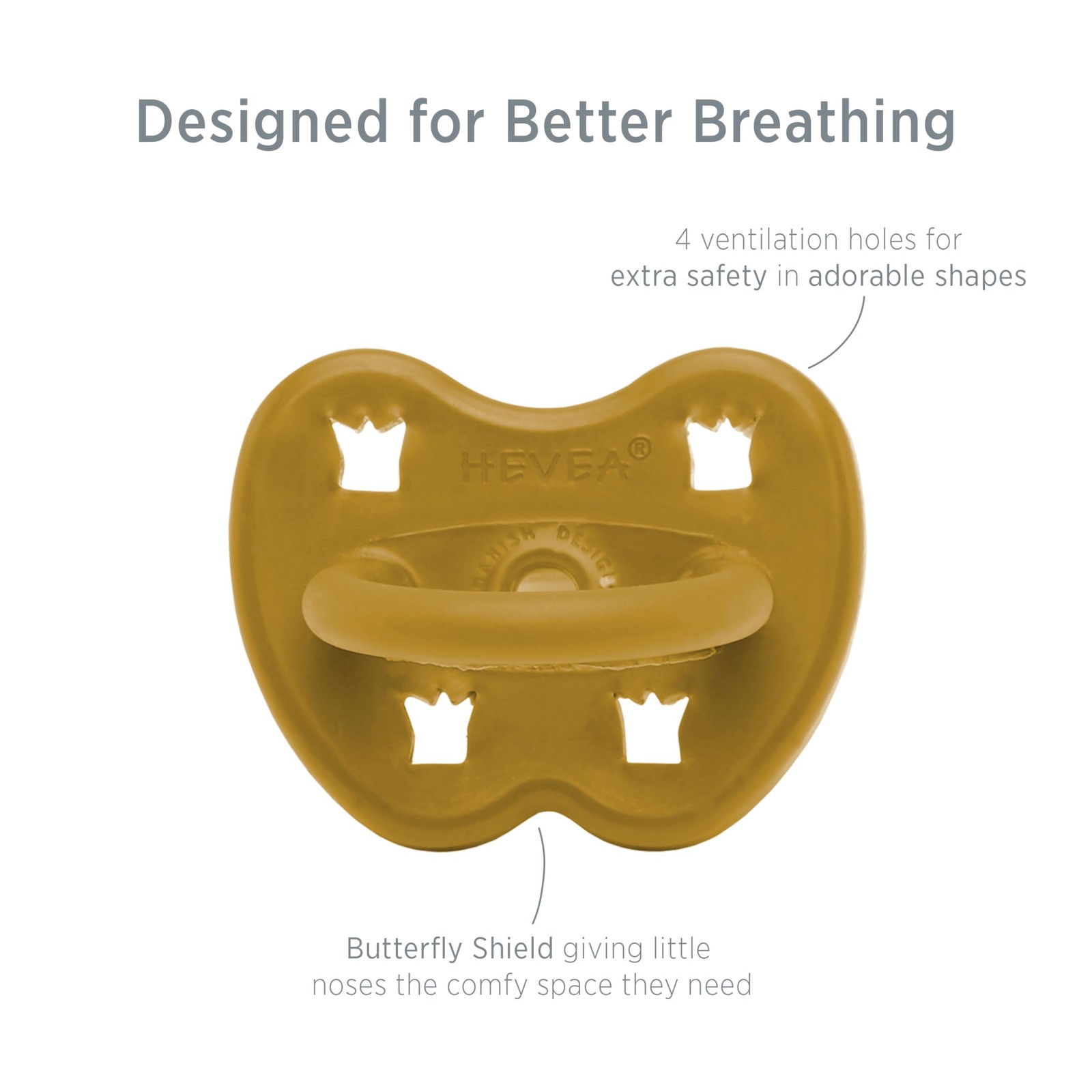 HEVEA Natural Rubber Orthodontic Pacifier 3-36 Months – Hygienic One-Piece Desig